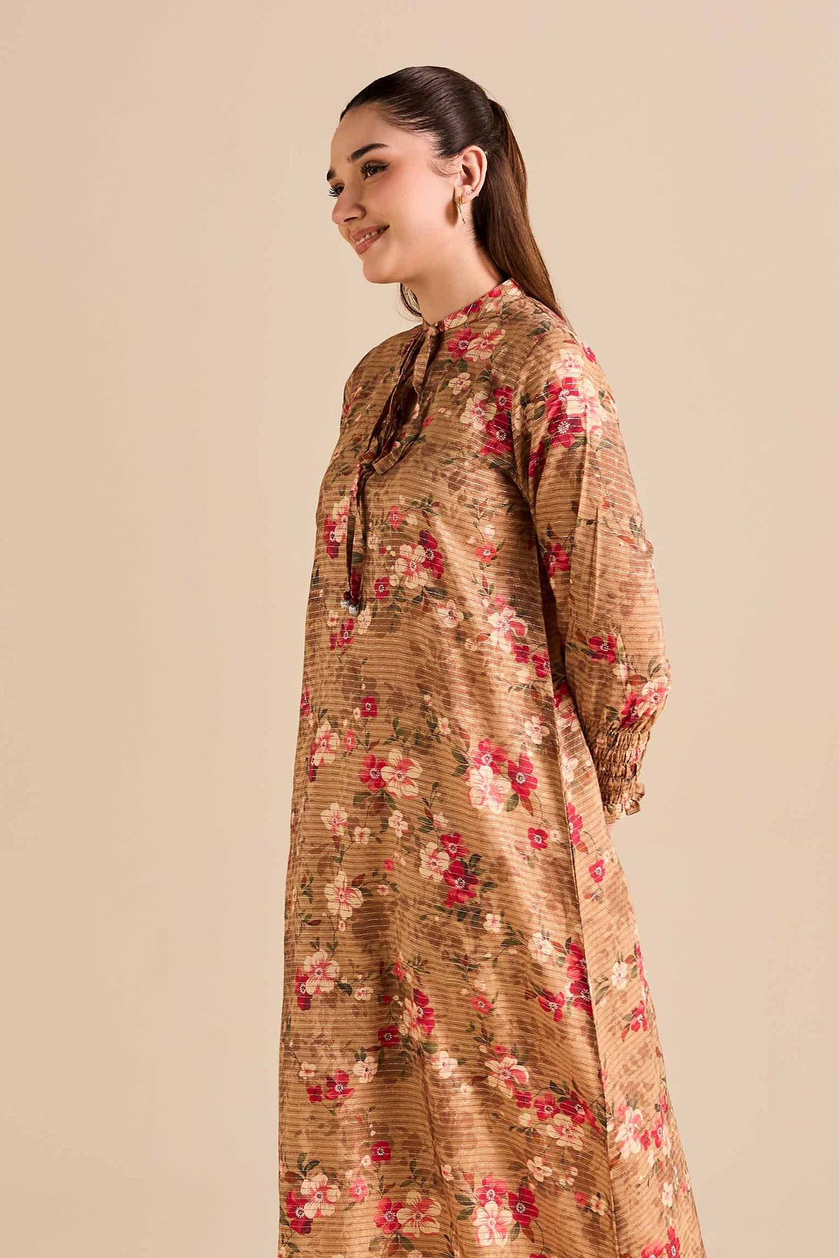 Printed Shirt - FW25-49 Brown Mix Fabric 1PC Printed Nishat Australia