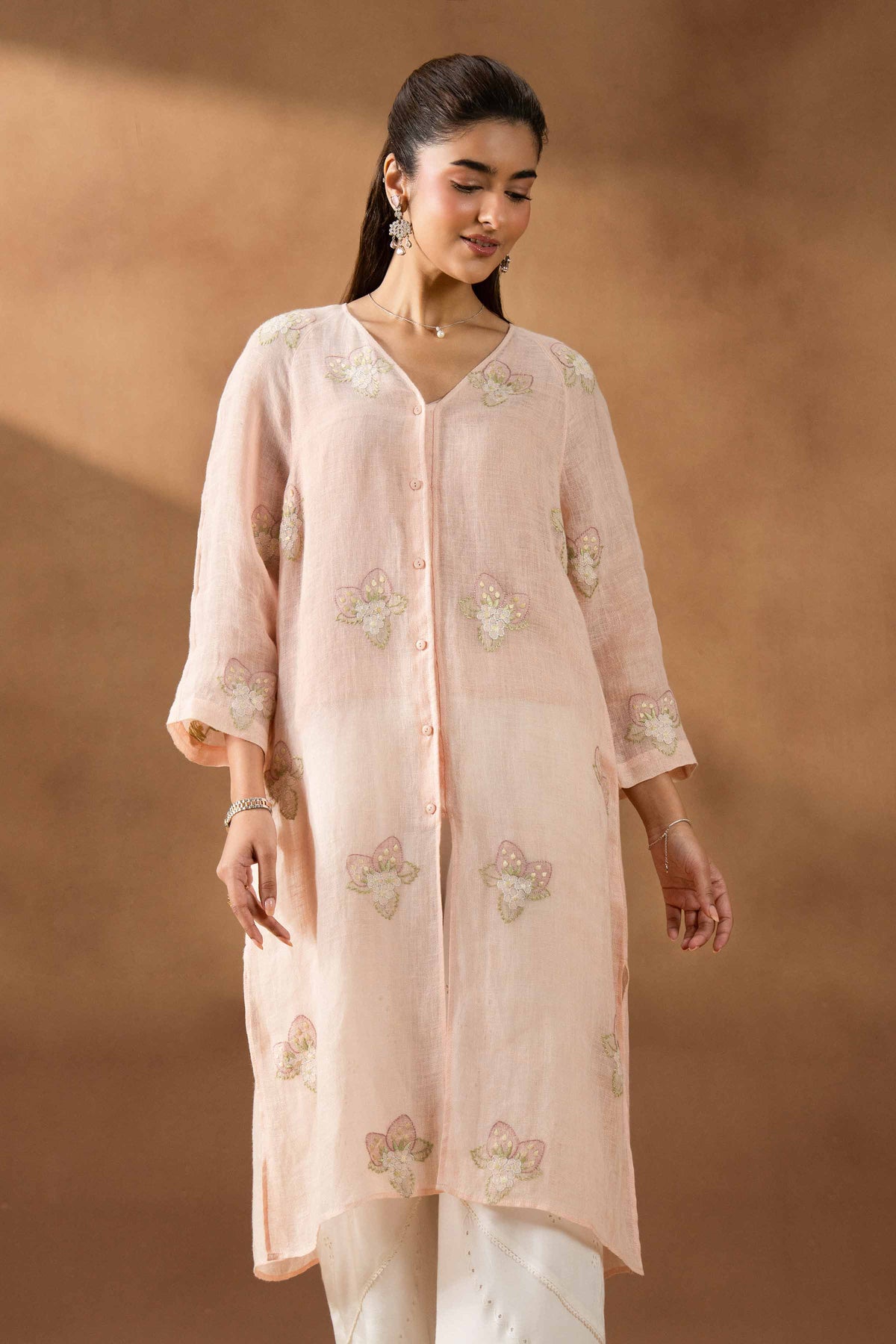 DEEVA - KBS26-121 Pink Linen  1 Piece Embroidered Nishat Australia
