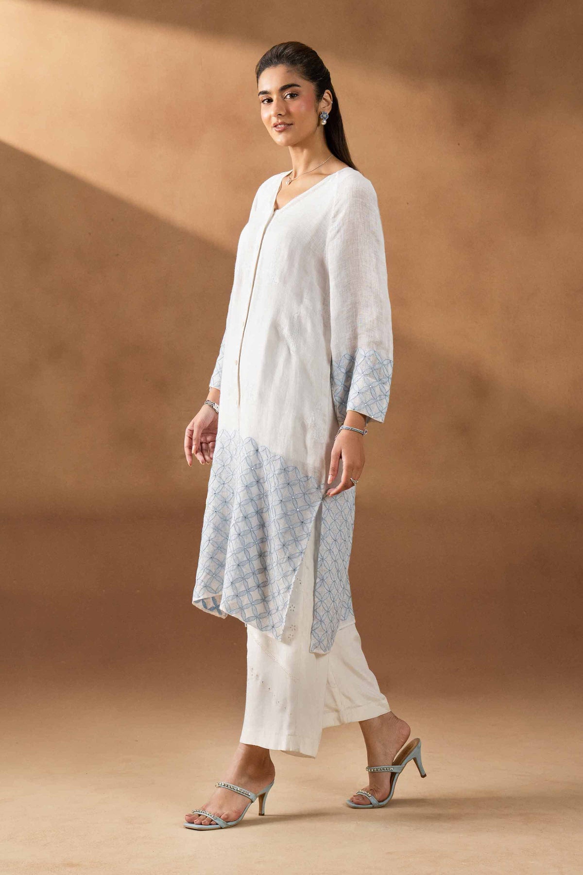 DEEVA - KBS26-122 White Linen 1 Piece Embroidered  Nishat Australia