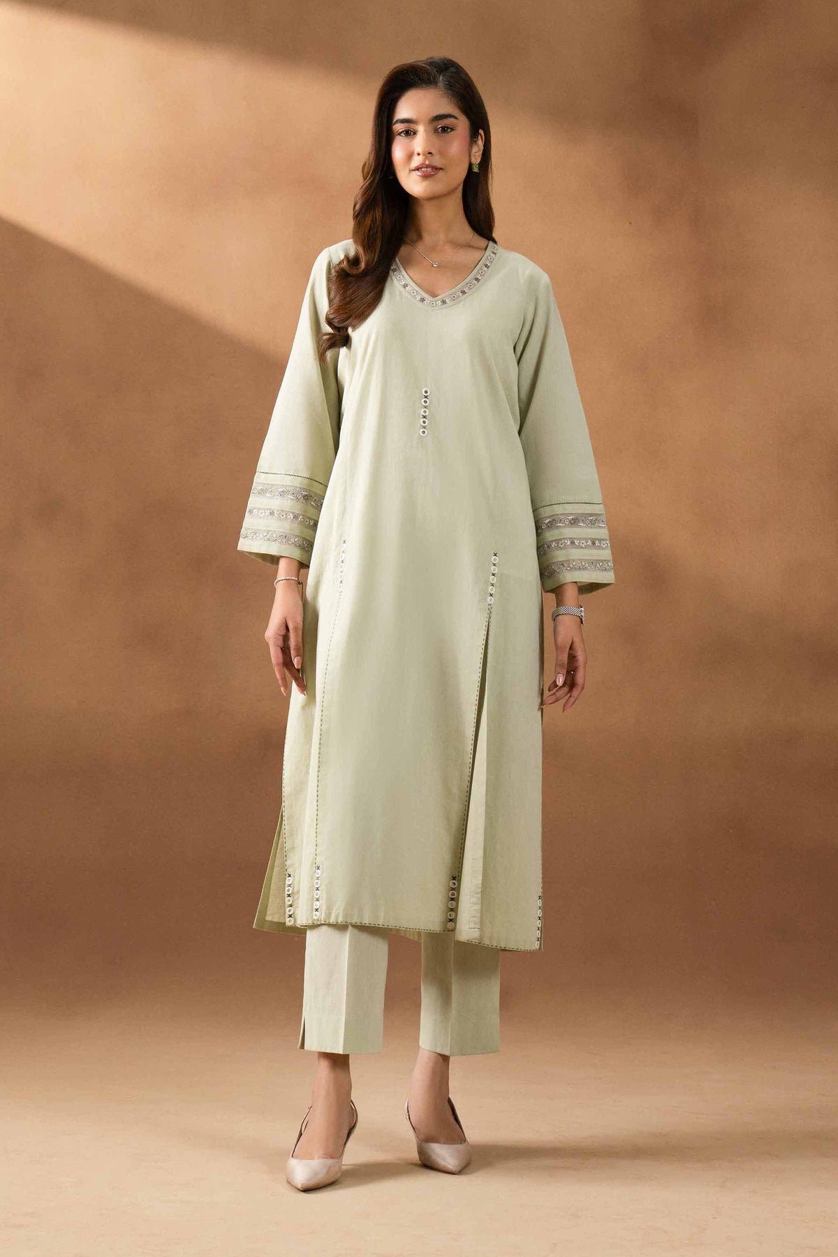RAWAYAT - KBS26-15 Green Yarn Dyed 2 Pieces Embroidered Nishat Australia