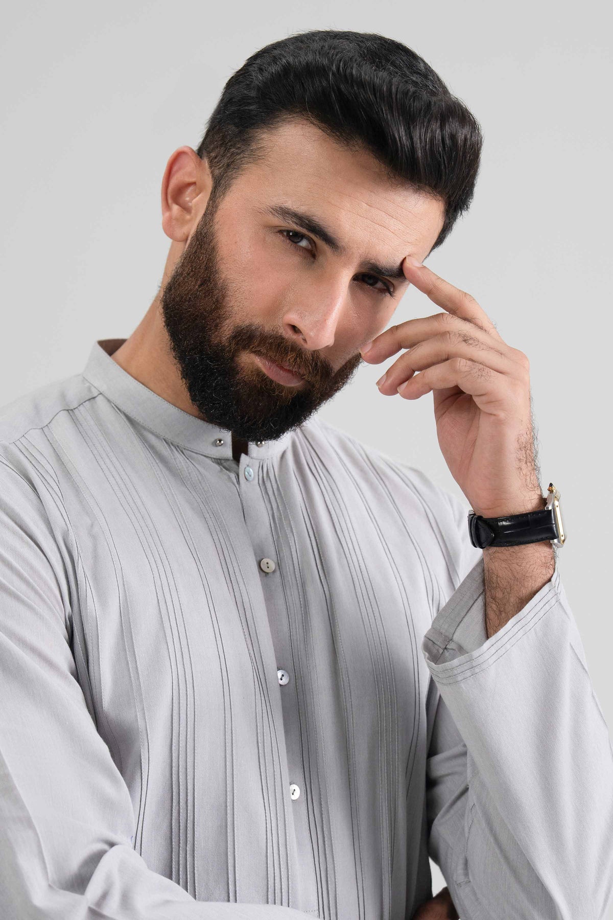 Embroidered Kurta - KBS26-16 Grey Cotton 1 Piece Embroidered Nishat Australia