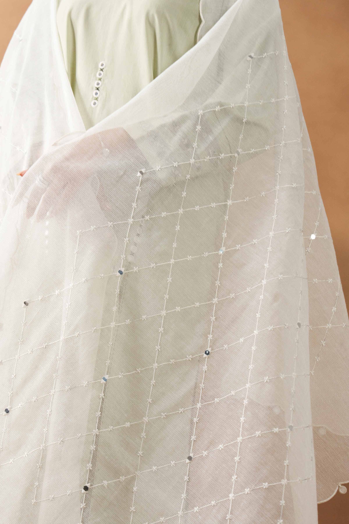 ZAR - KBS26-22 Off White Net 1 Piece Embroidered  Nishat Australia
