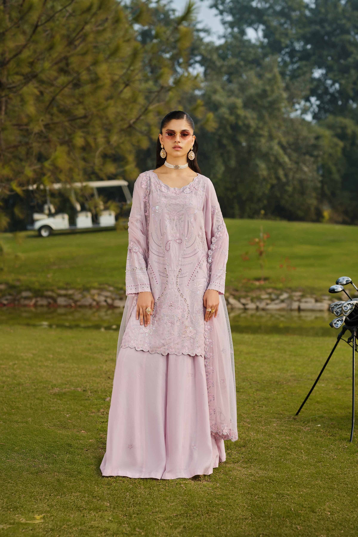 RAWAYAT - KBS26-43 Purple Silk 3 Pieces Embroidered  Nishat Australia