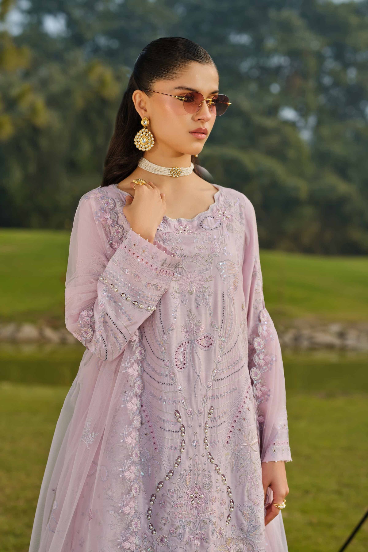 RAWAYAT - KBS26-43 Purple Silk 3 Pieces Embroidered  Nishat Australia