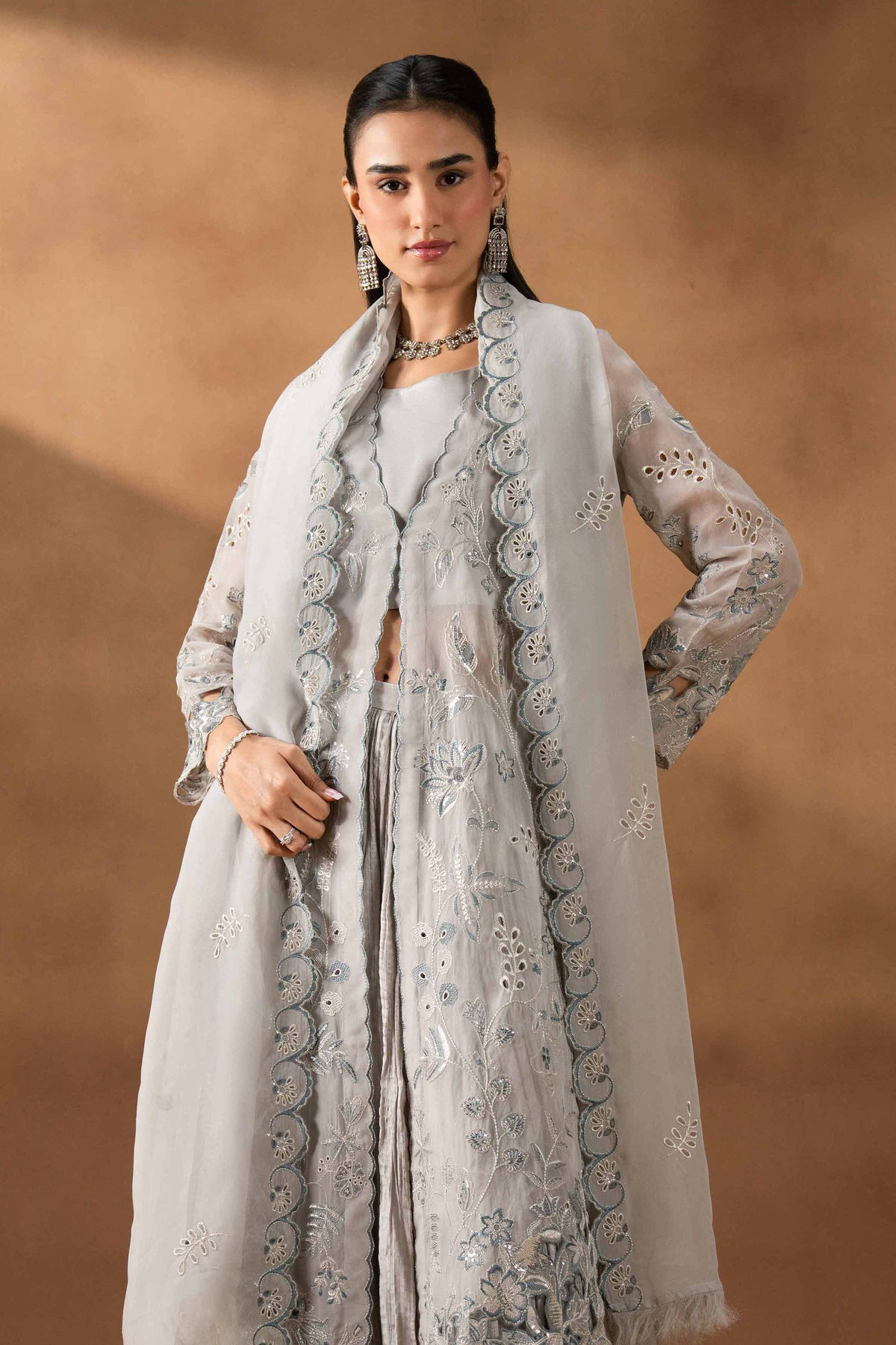 RAWAYAT - KBS26-47 Grey Silk 3 Pieces Embroidered Nishat Australia