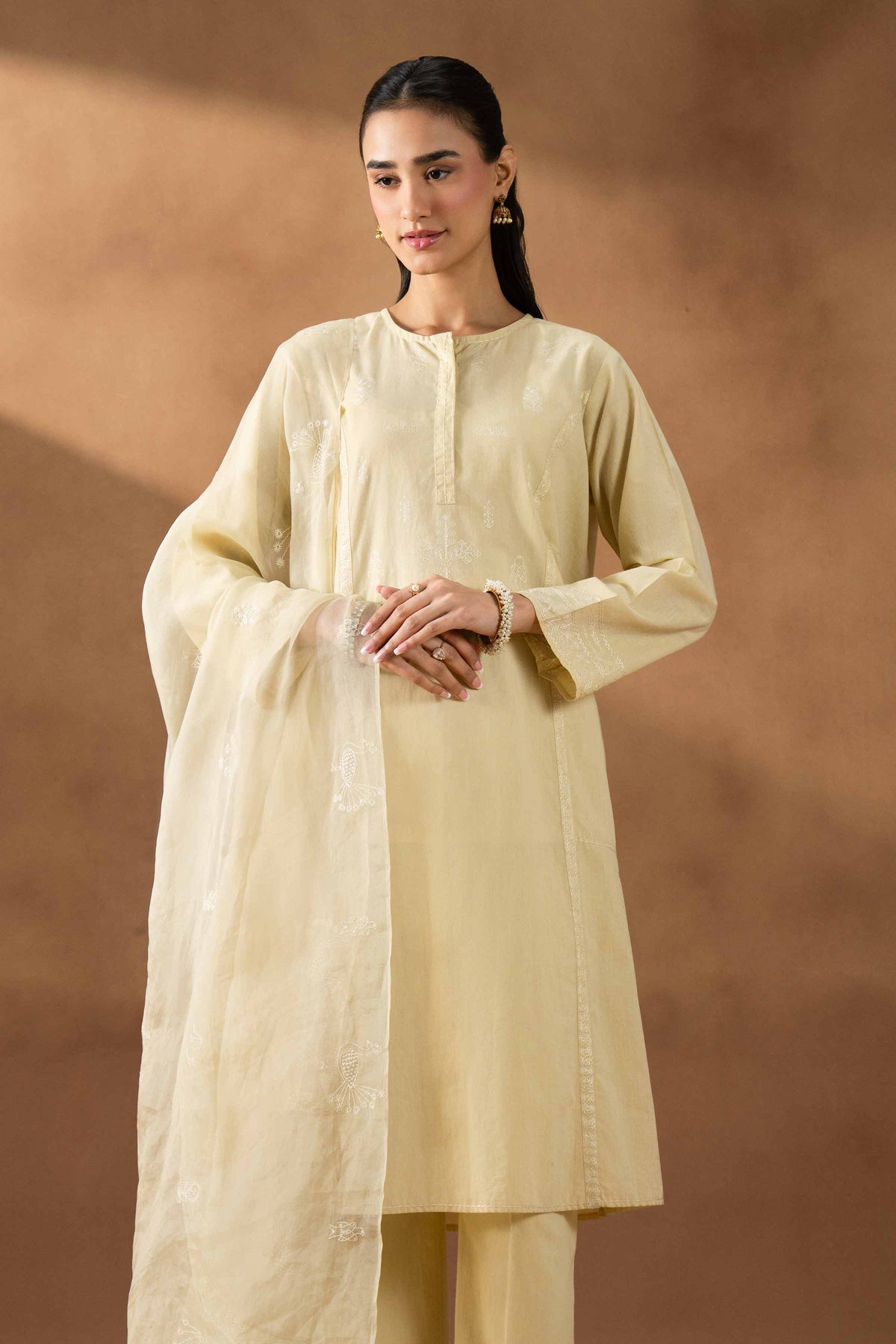 RAWAYAT - KBS26-85 Yellow Yarn Dyed 3 Pieces Embroidered Nishat Australia