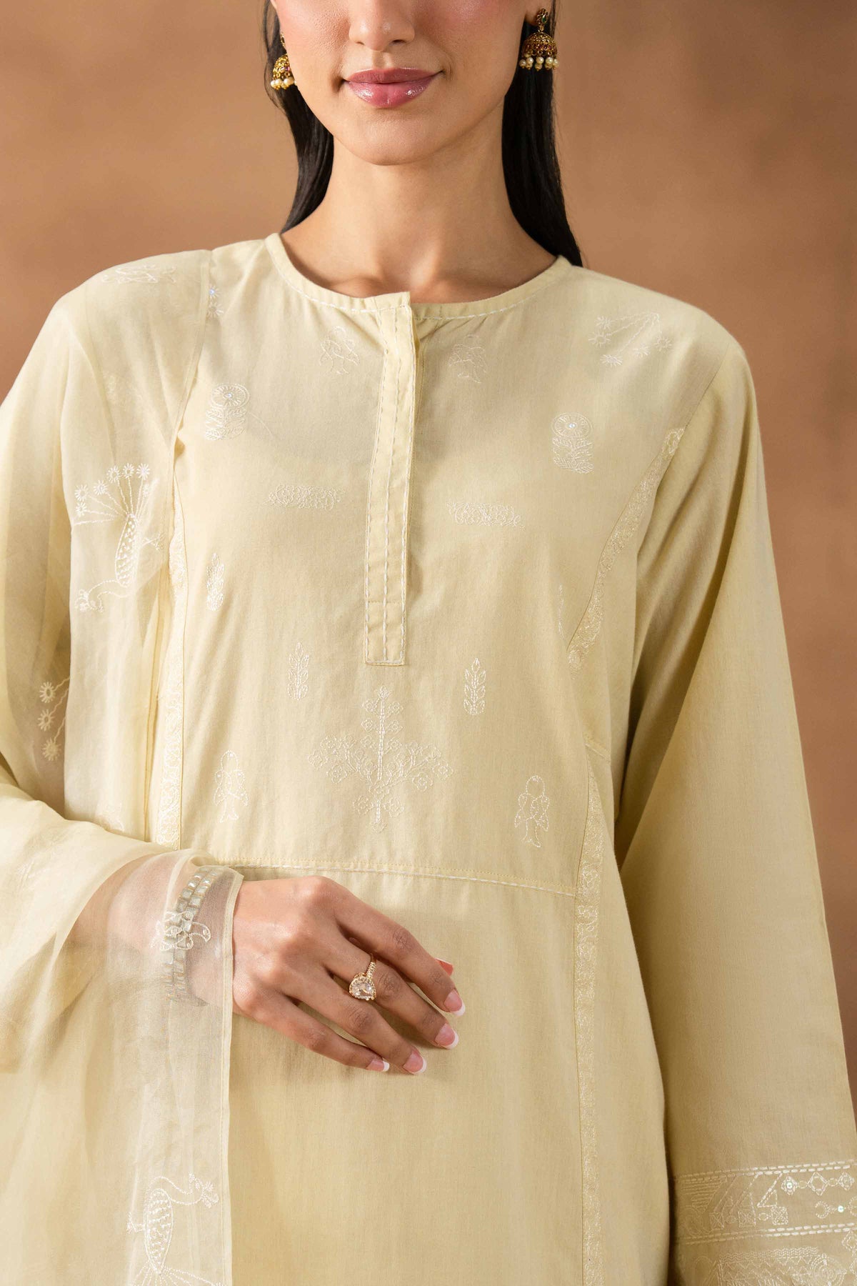 RAWAYAT - KBS26-85 Yellow Yarn Dyed 3 Pieces Embroidered Nishat Australia