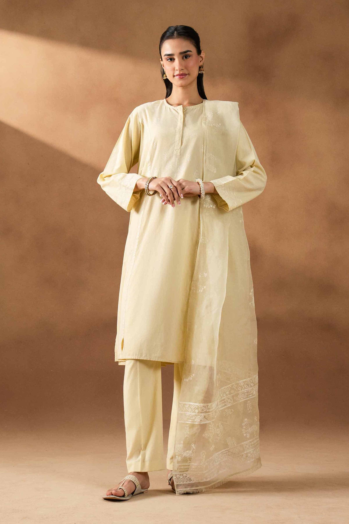RAWAYAT - KBS26-85 Yellow Yarn Dyed 3 Pieces Embroidered Nishat Australia