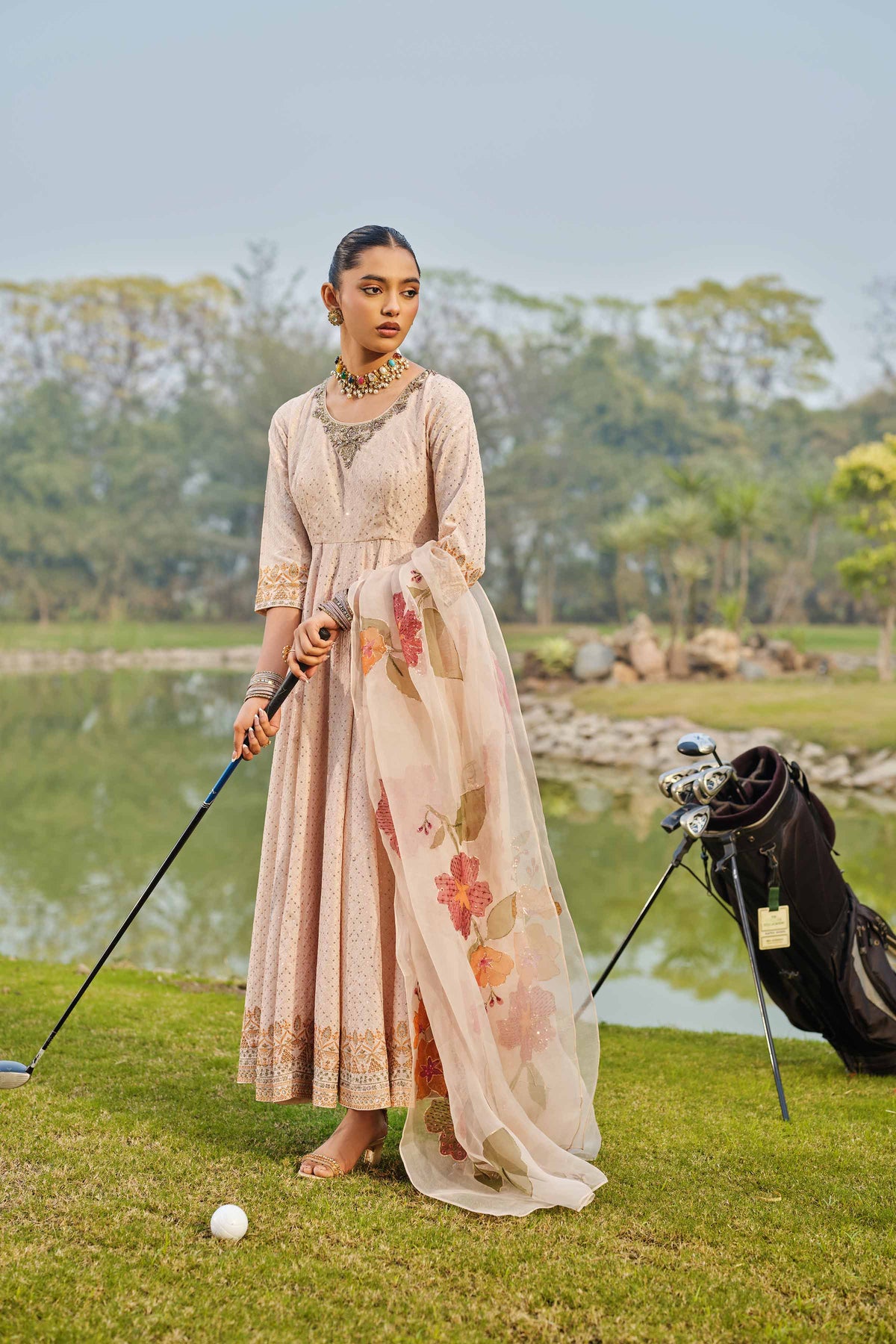 NOORI - KBS26-95 Pink Silk 2 Pieces Embroidered  Nishat Australia