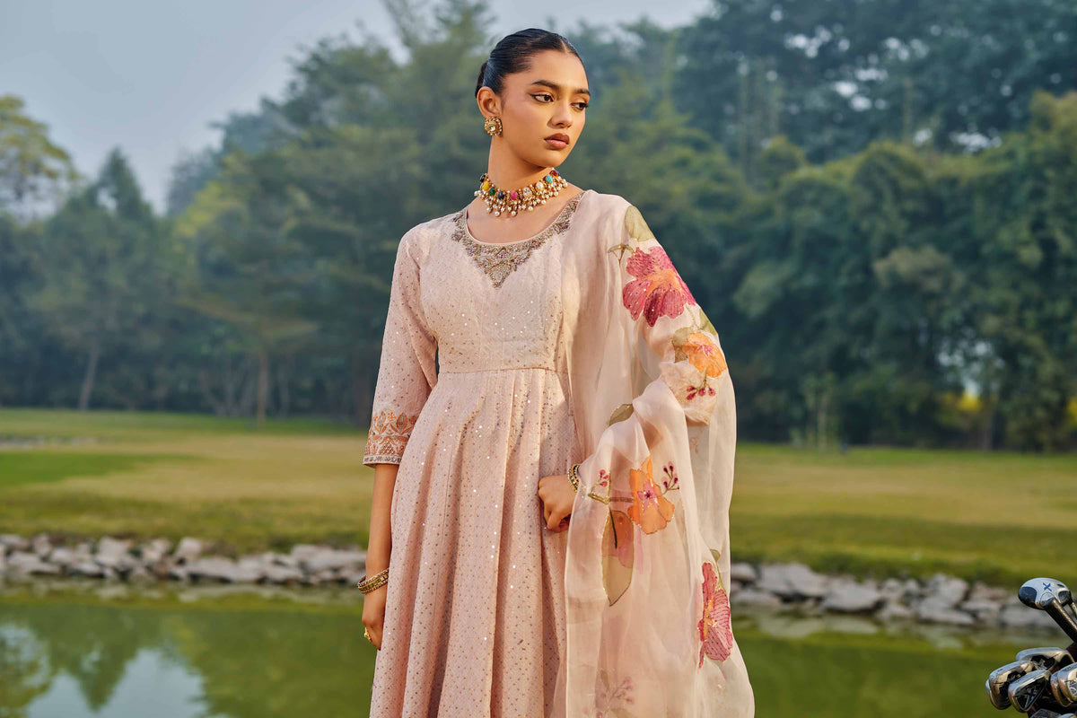 NOORI - KBS26-95 Pink Silk 2 Pieces Embroidered  Nishat Australia