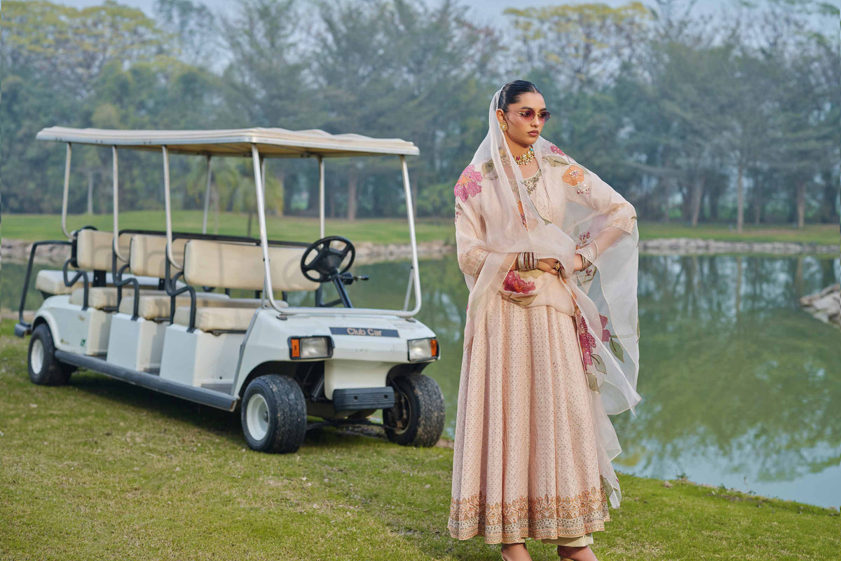 NOORI - KBS26-95 Pink Silk 2 Pieces Embroidered  Nishat Australia