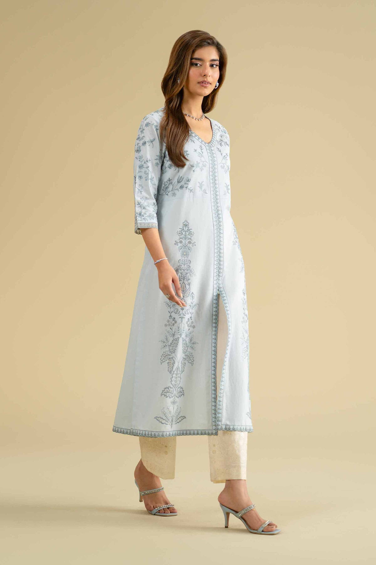 Embroidered Shirt - KFE26-08Blue Cambric 1PC Embroidered Nishat Australia