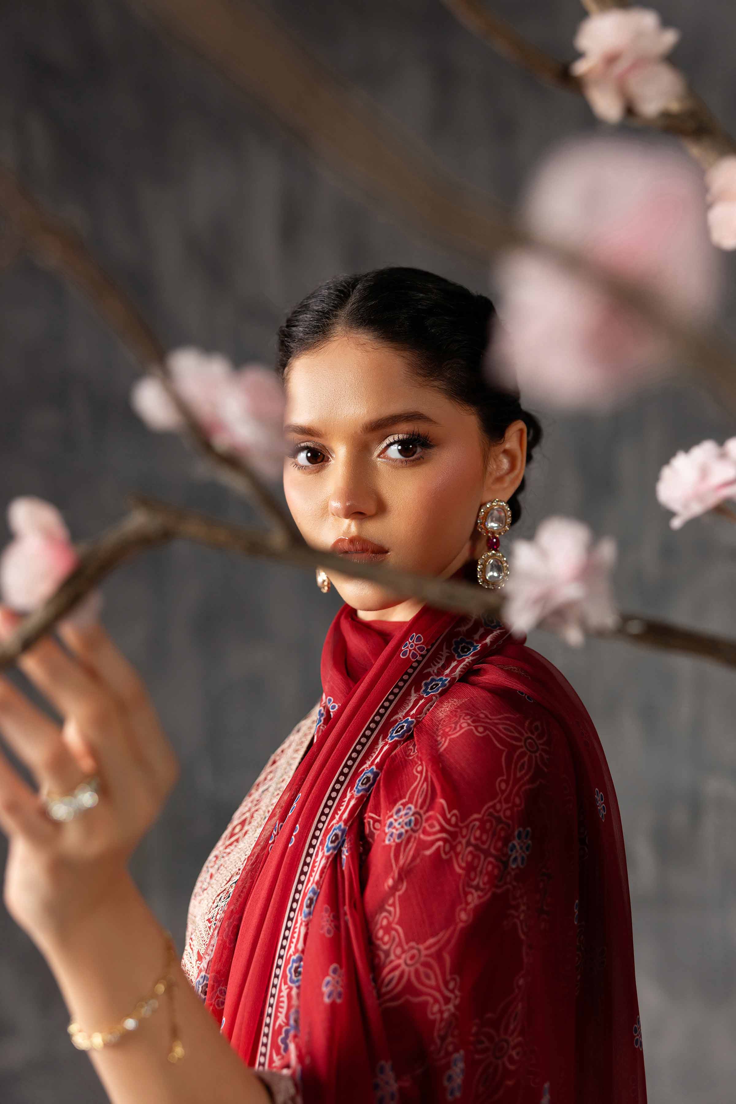 3 Piece - Printed Embroidered Suit - KFE26-108 Red Silk 3PC Embroidered Nishat Australia