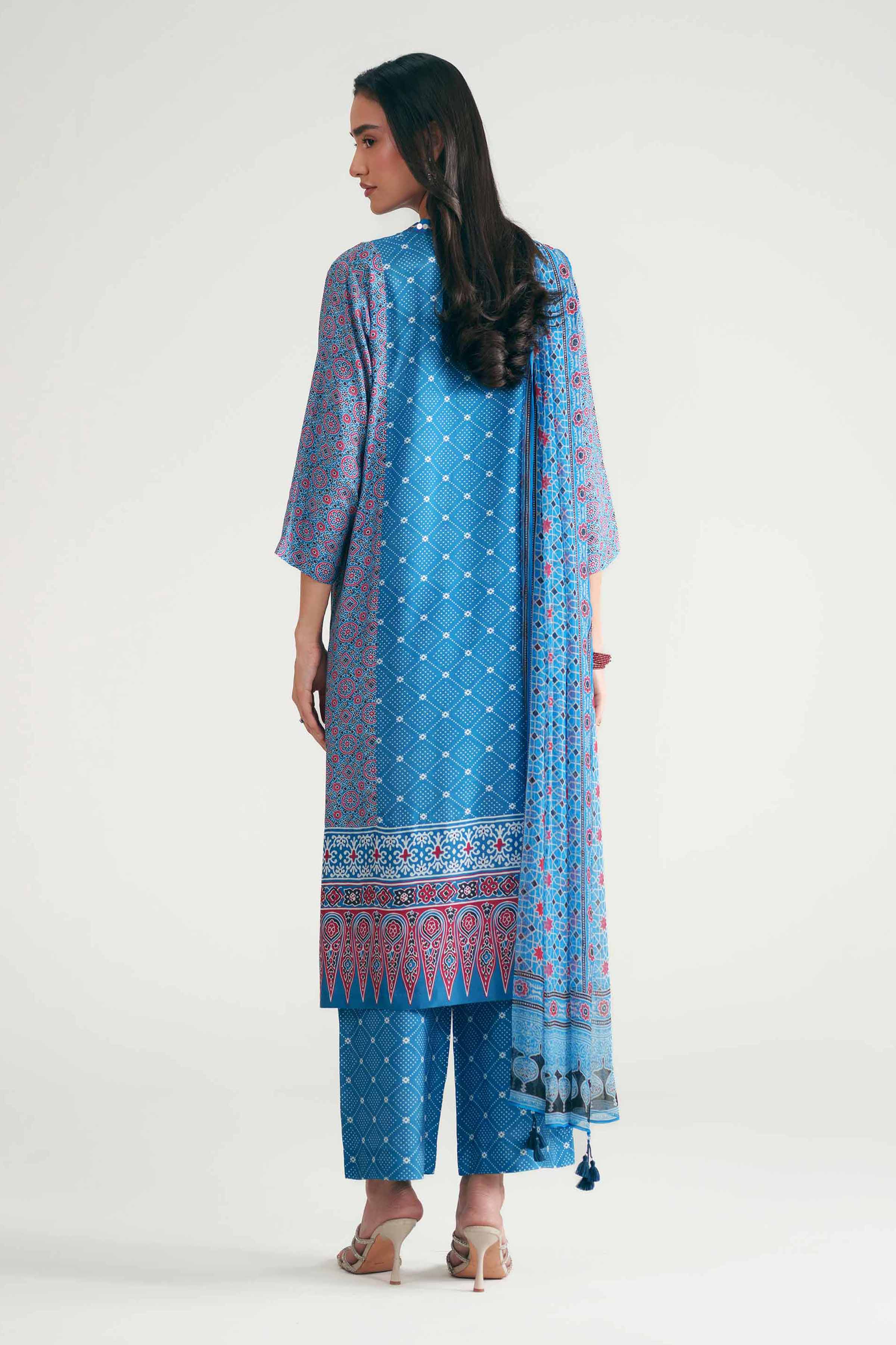 3 Piece - Printed Suit - KFE26-112 Blue Silk 3PC Printed Nishat Australia