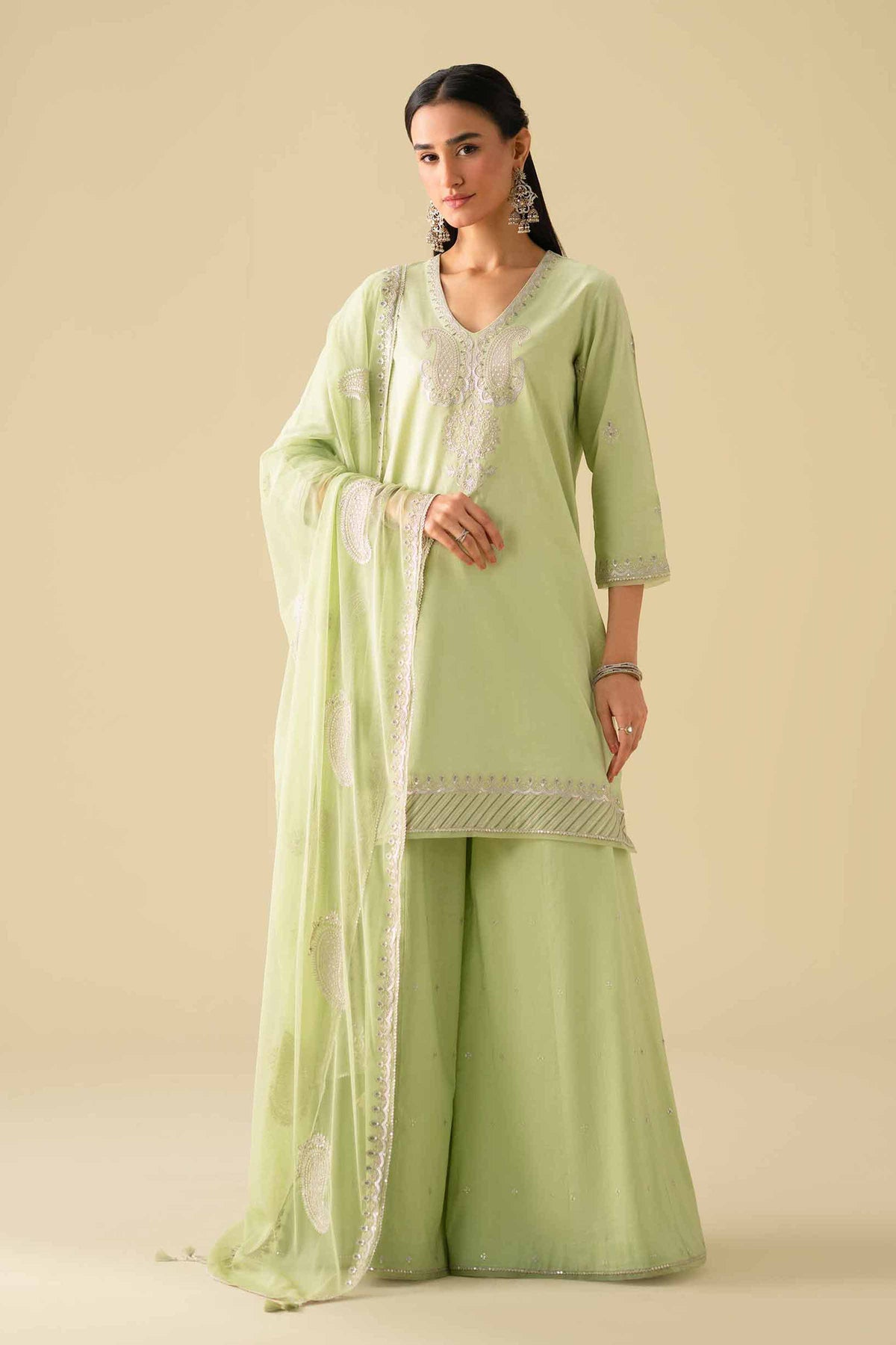3 Piece - Embroidered Suit - KFE26-132Green Cambric 3PC Embroidered Nishat Australia