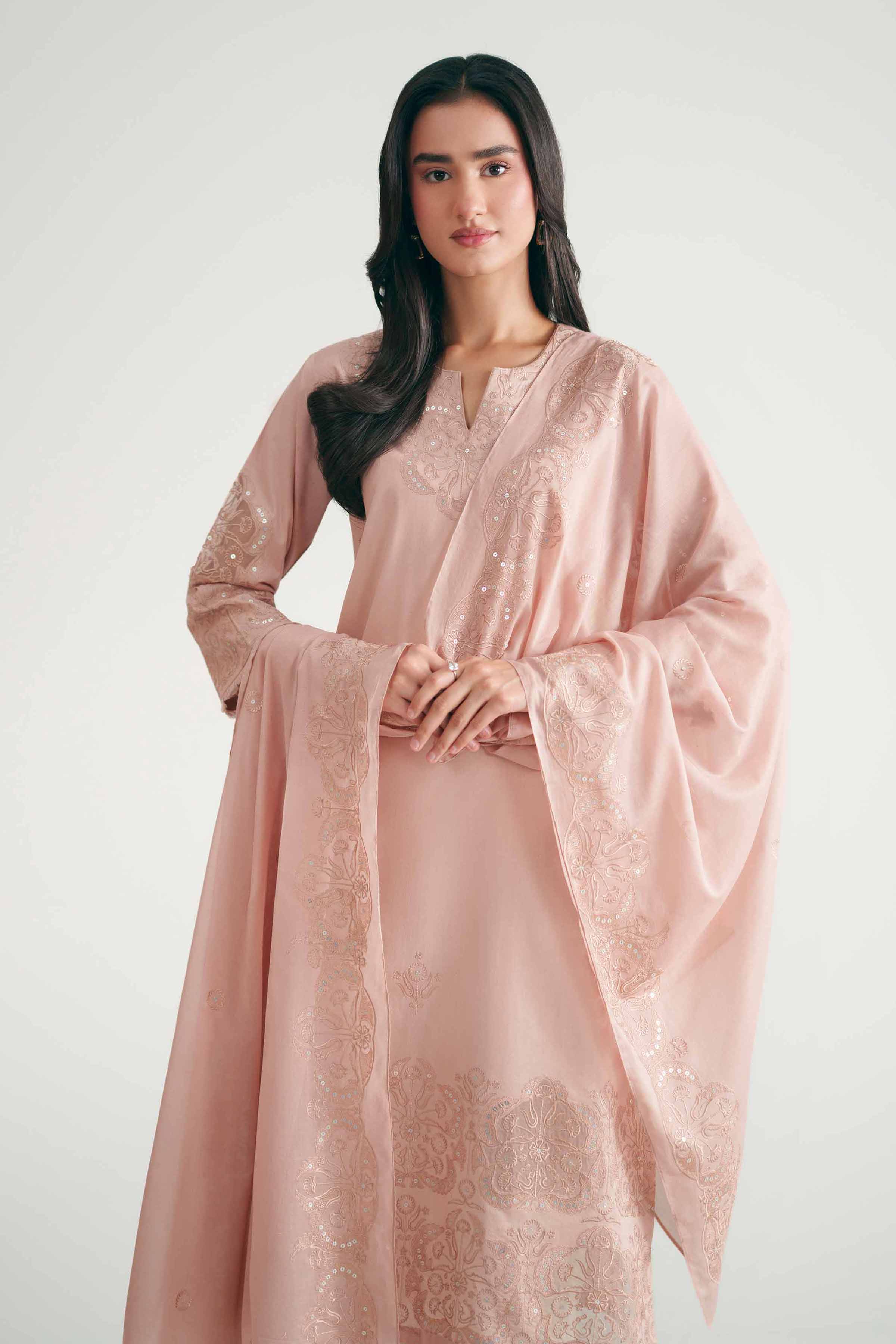 2 Piece - Embroidered Suit - KFE26-146 Pink Cambric 2PC Embroidered Nishat Australia