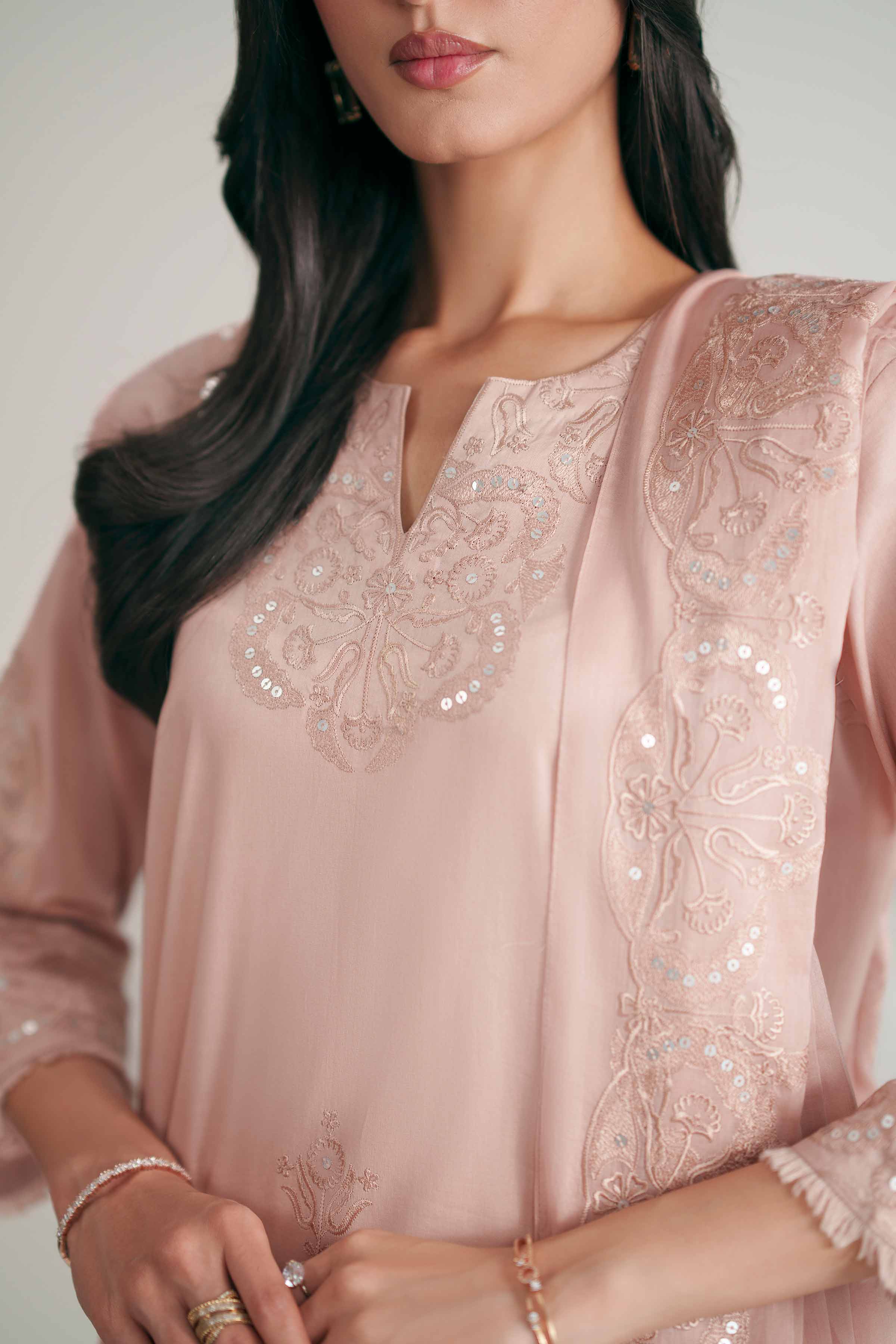 2 Piece - Embroidered Suit - KFE26-146 Pink Cambric 2PC Embroidered Nishat Australia