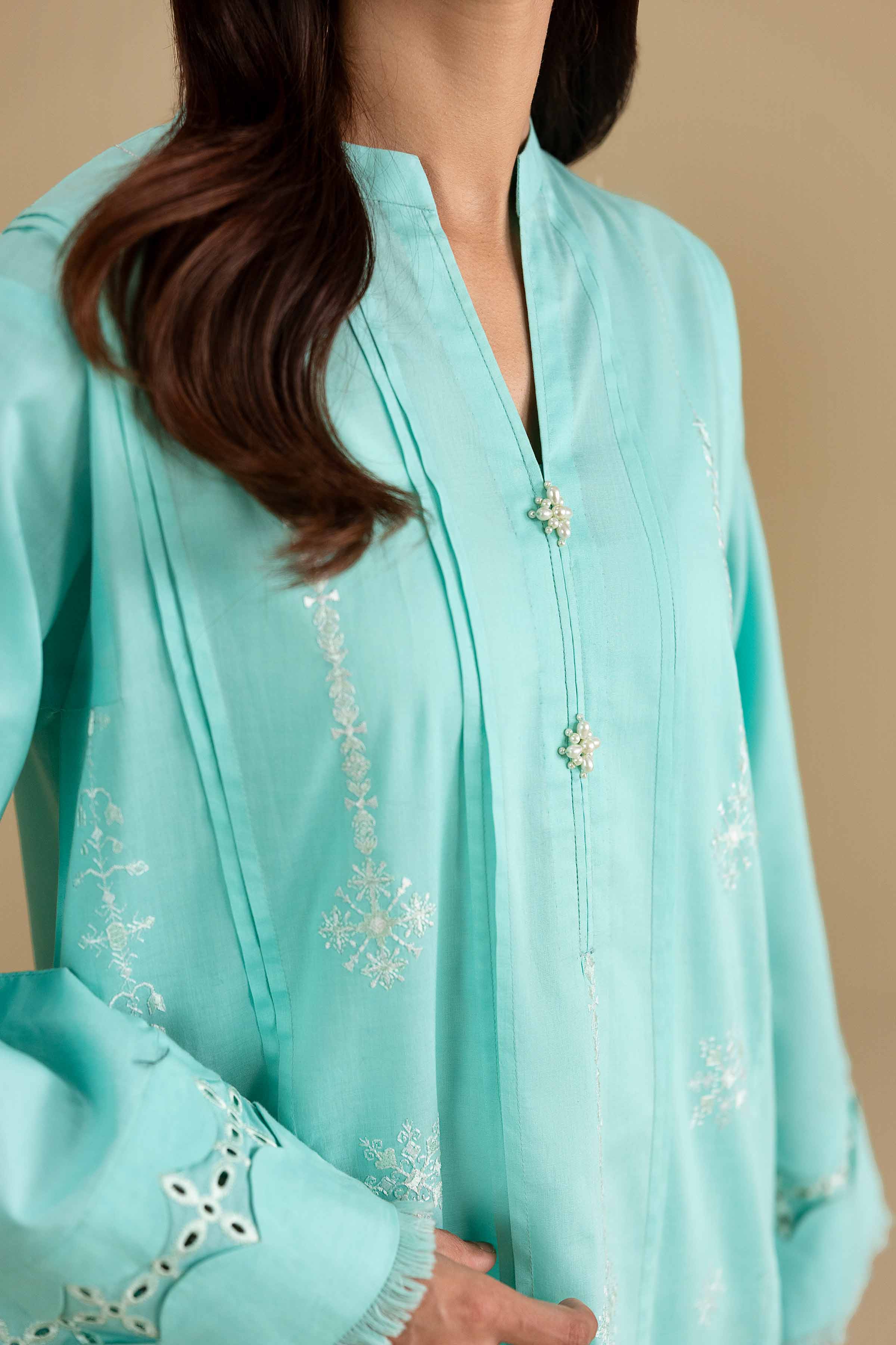 2 Piece - Embroidered Suit - KFE26-173 Blue Cambric 2PC Embroidered Nishat Australia