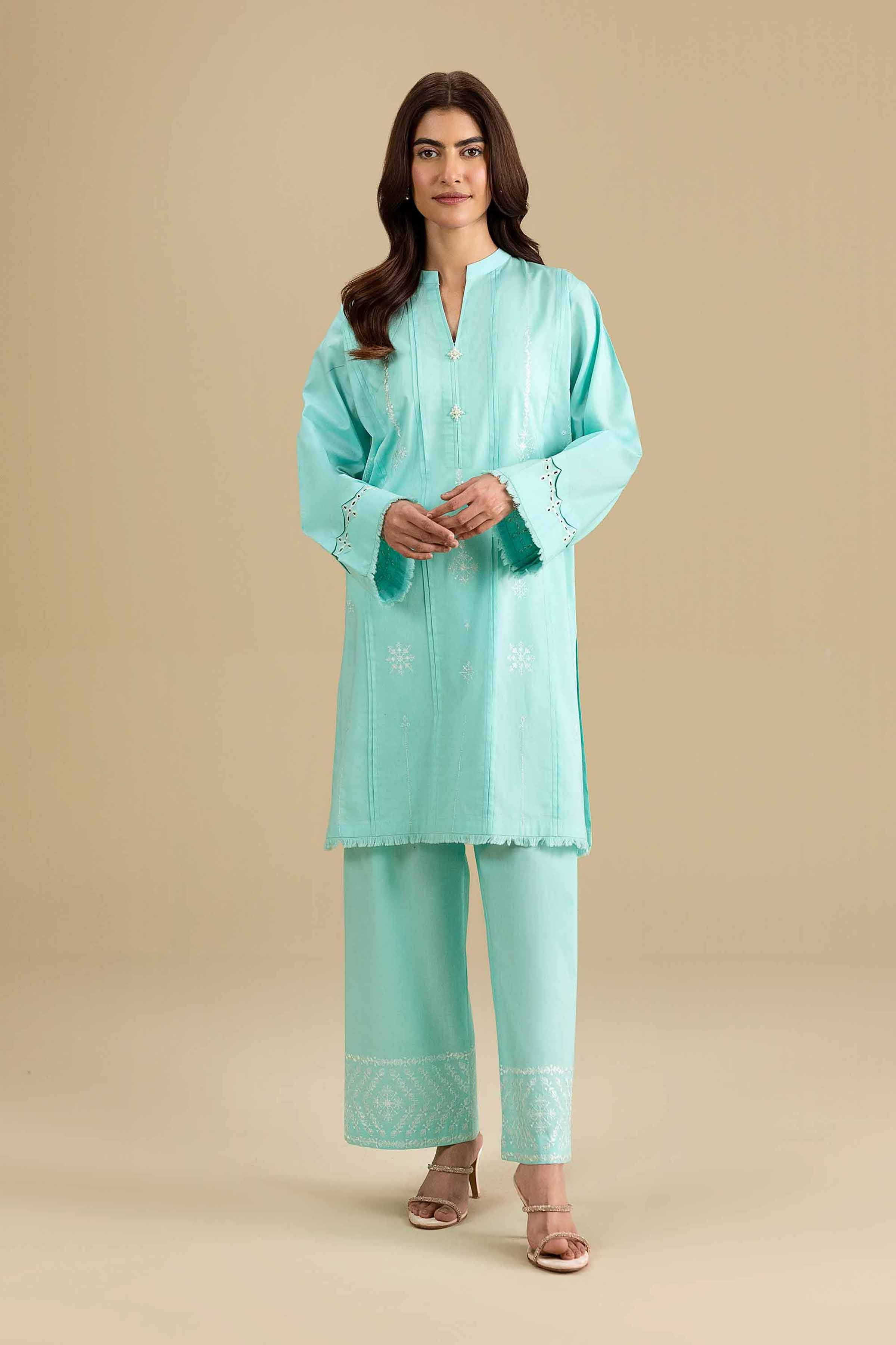 2 Piece - Embroidered Suit - KFE26-173 Blue Cambric 2PC Embroidered Nishat Australia