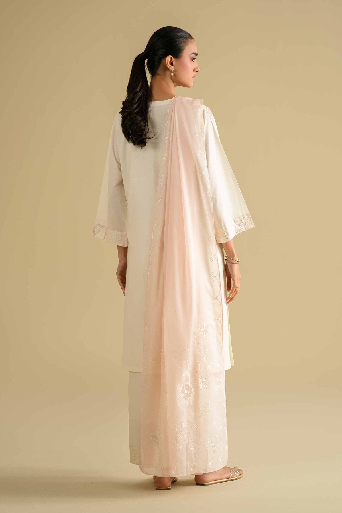 2 Piece - Embroidered Suit - KFE26-19Off White Cambric 2PC Embroidered Nishat Australia