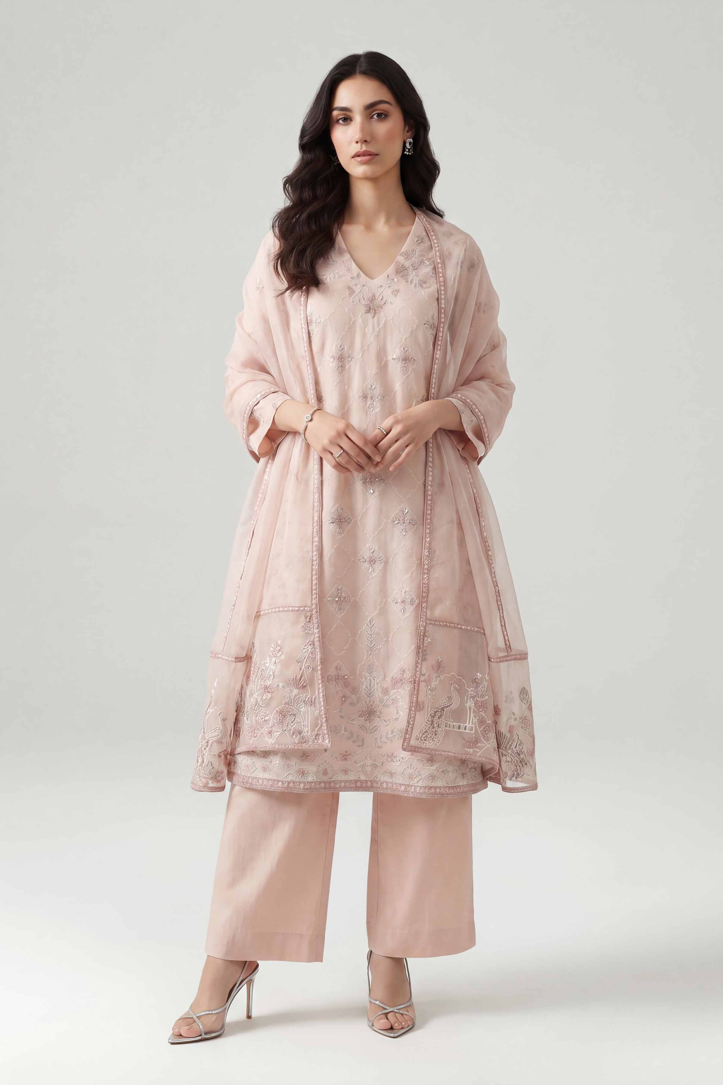3 Piece - Embroidered Suit - KFE26-201 Pink Cambric 3PC Embroidered Nishat Australia