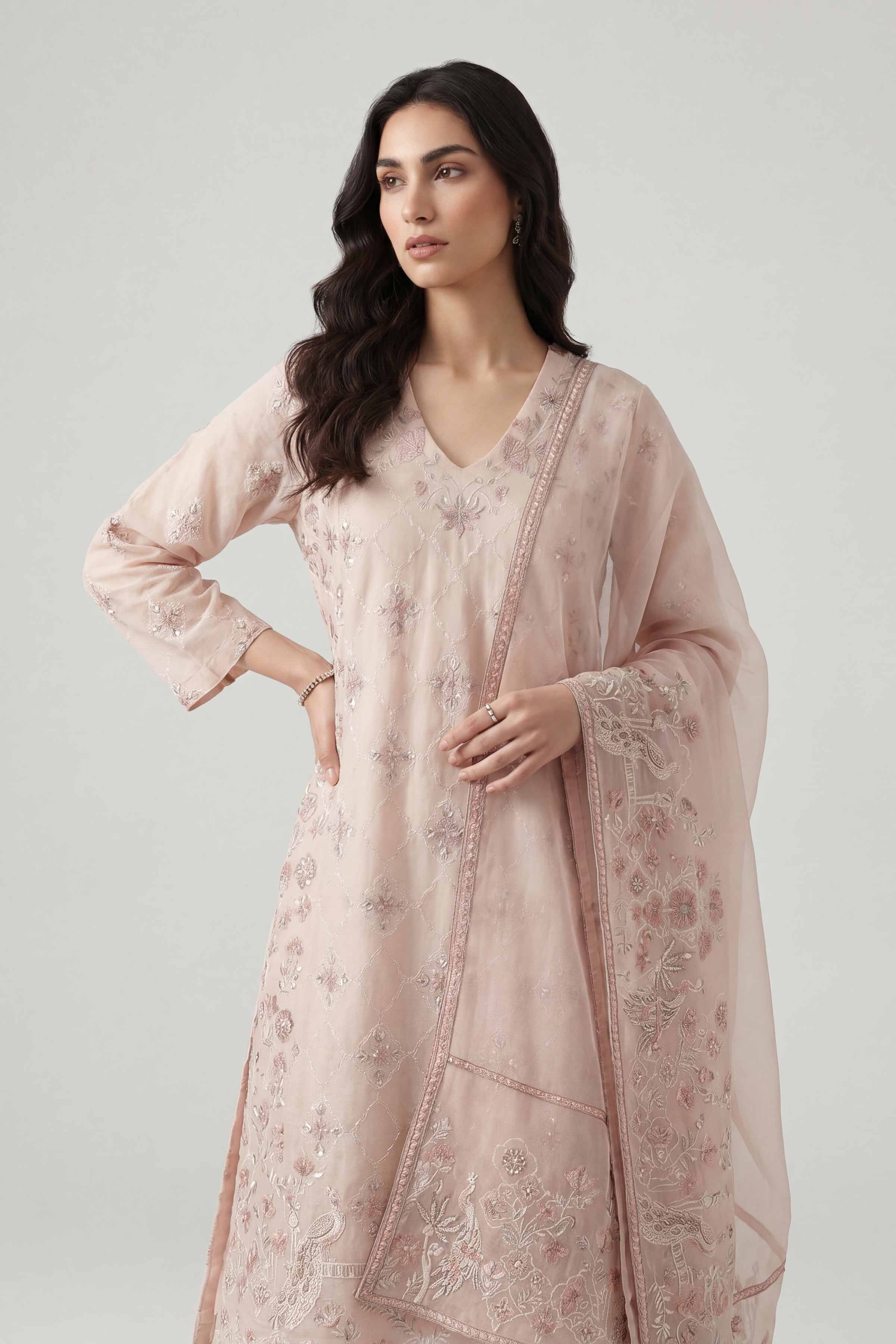 3 Piece - Embroidered Suit - KFE26-201 Pink Cambric 3PC Embroidered Nishat Australia