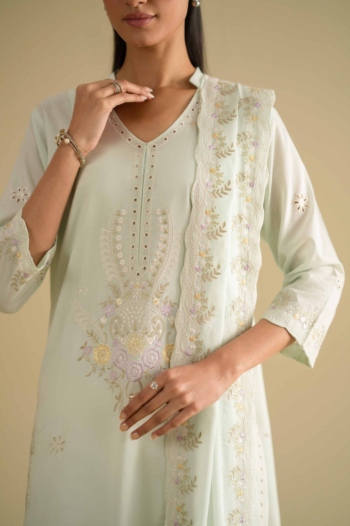 2 Piece - Embroidered Suit - KFE26-230Blue Cambric 2PC Embroidered Nishat Australia