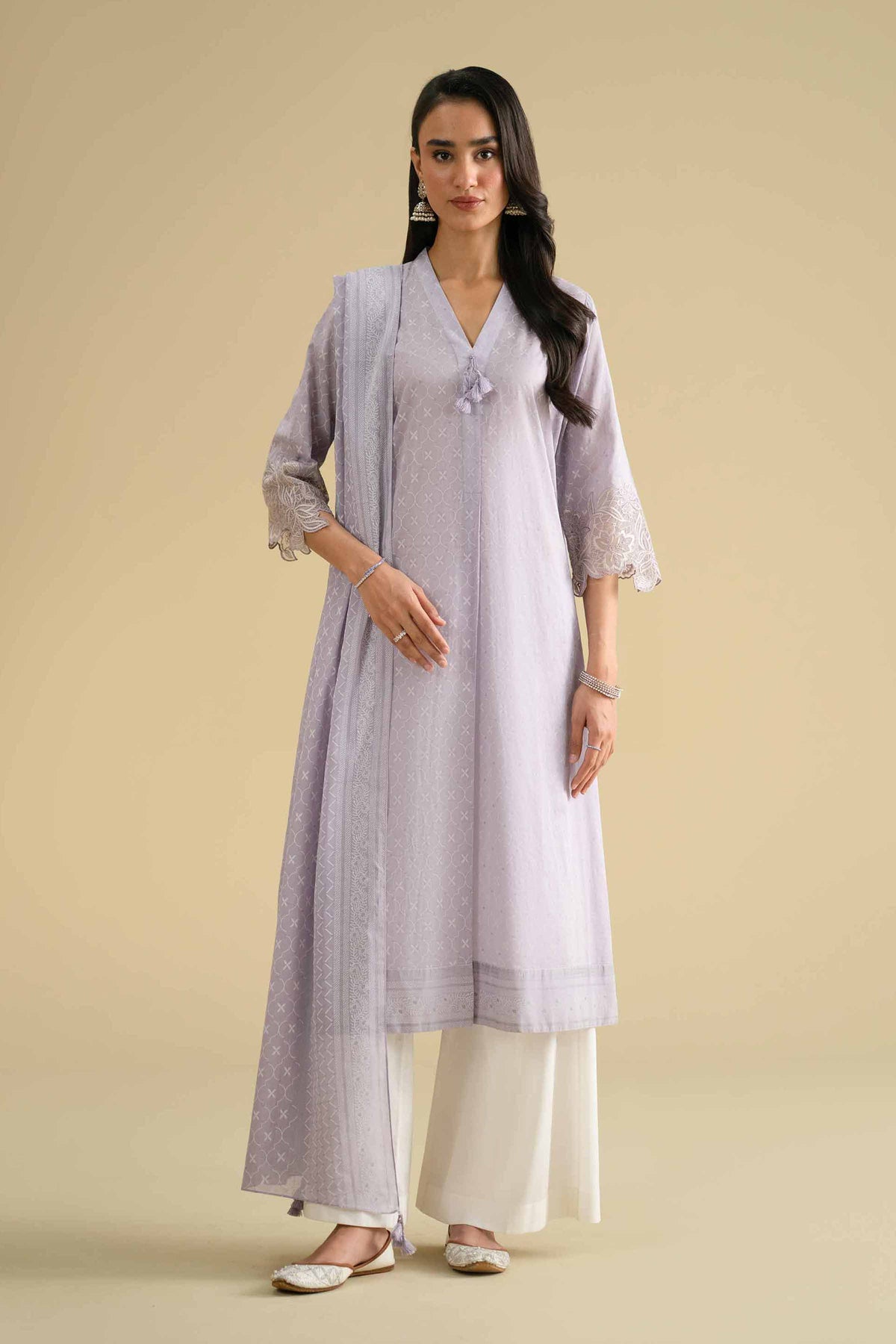 2 Piece - Printed Embroidered Suit - KFE26-28Purple Lawn 2PC Embroidered Nishat Australia