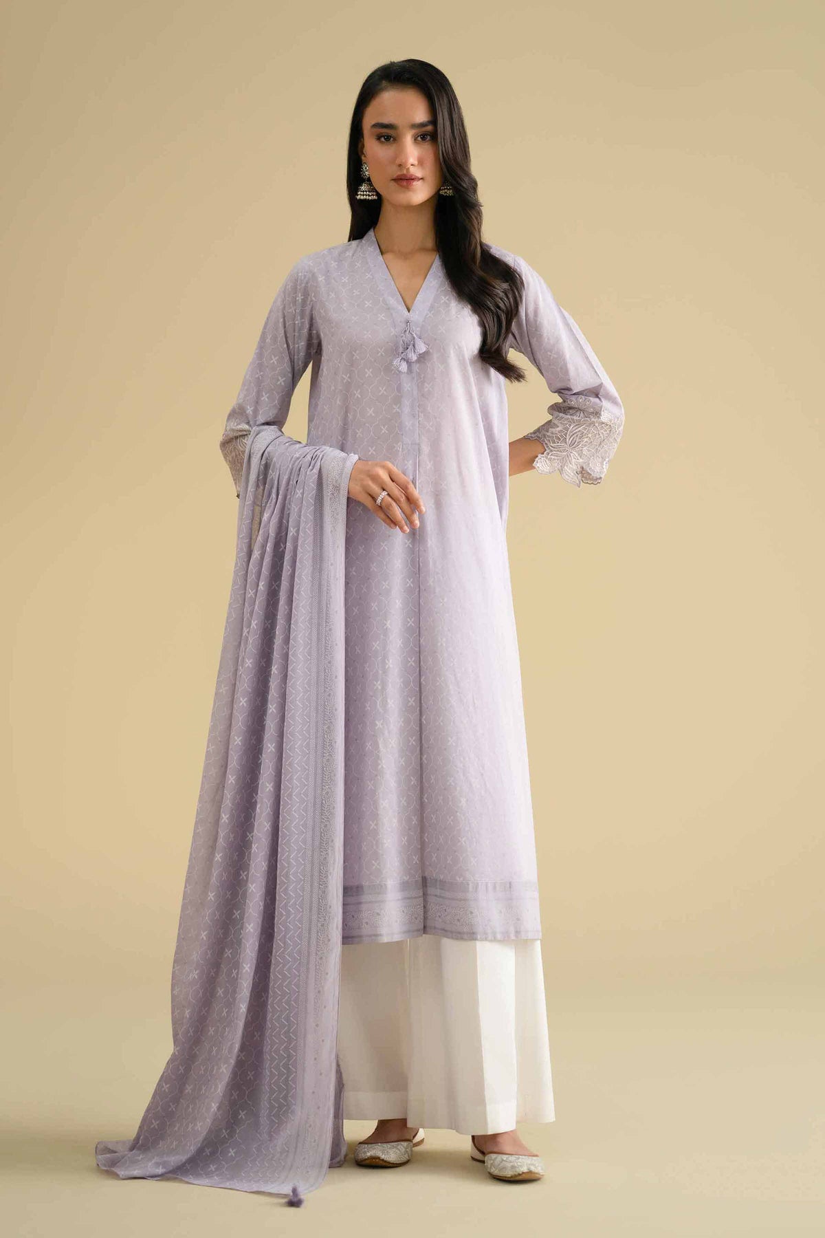 2 Piece - Printed Embroidered Suit - KFE26-28Purple Lawn 2PC Embroidered Nishat Australia
