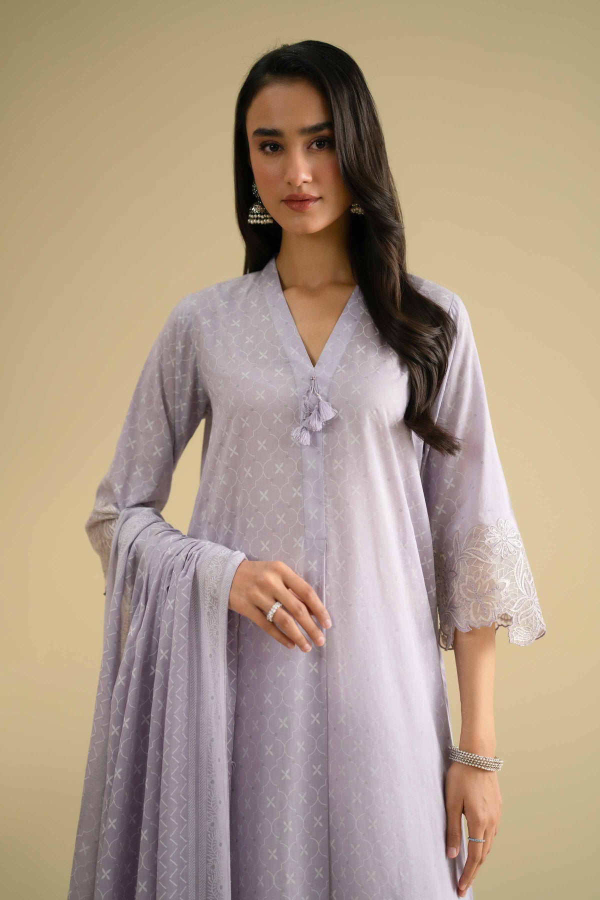 2 Piece - Printed Embroidered Suit - KFE26-28Purple Lawn 2PC Embroidered Nishat Australia