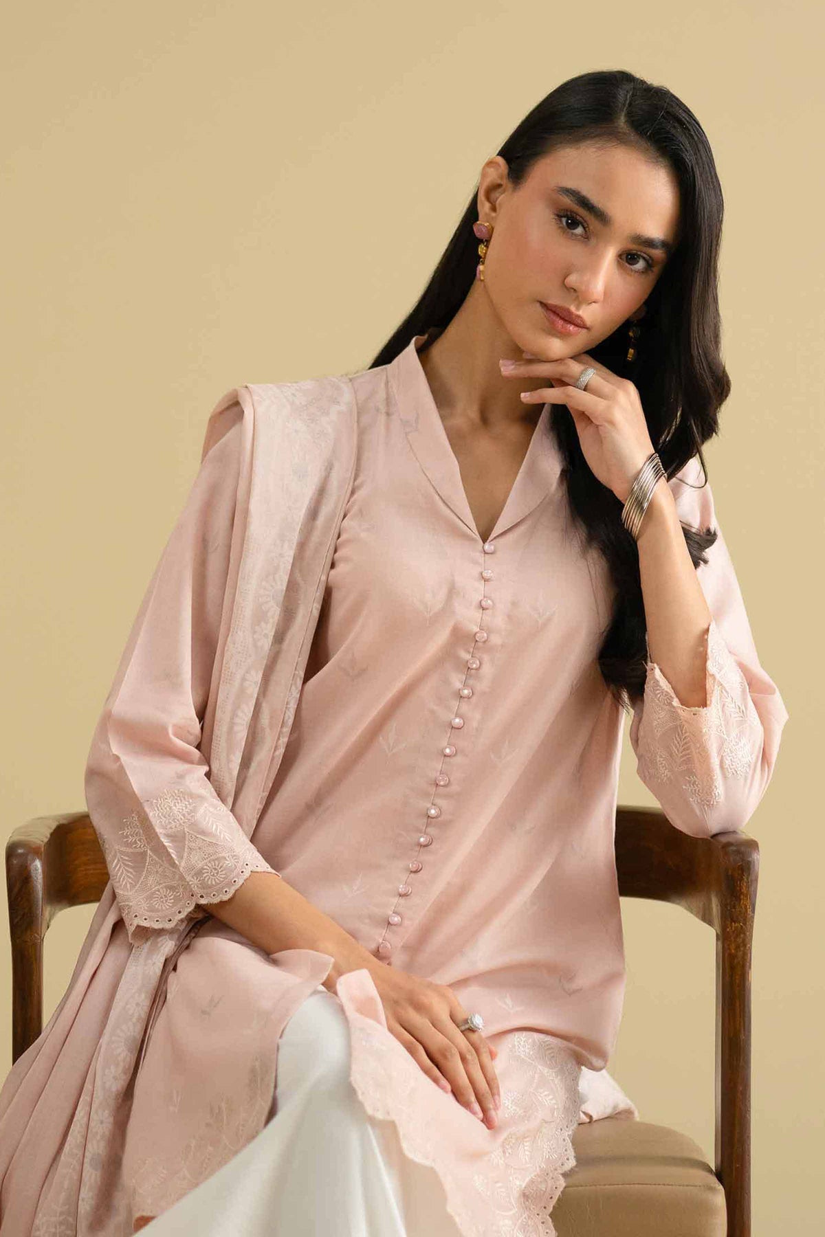 2 Piece - Printed Embroidered Suit - KFE26-29Pink Lawn 2PC Embroidered Nishat Australia