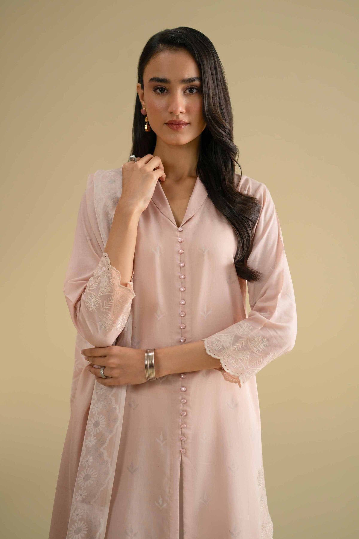 2 Piece - Printed Embroidered Suit - KFE26-29Pink Lawn 2PC Embroidered Nishat Australia