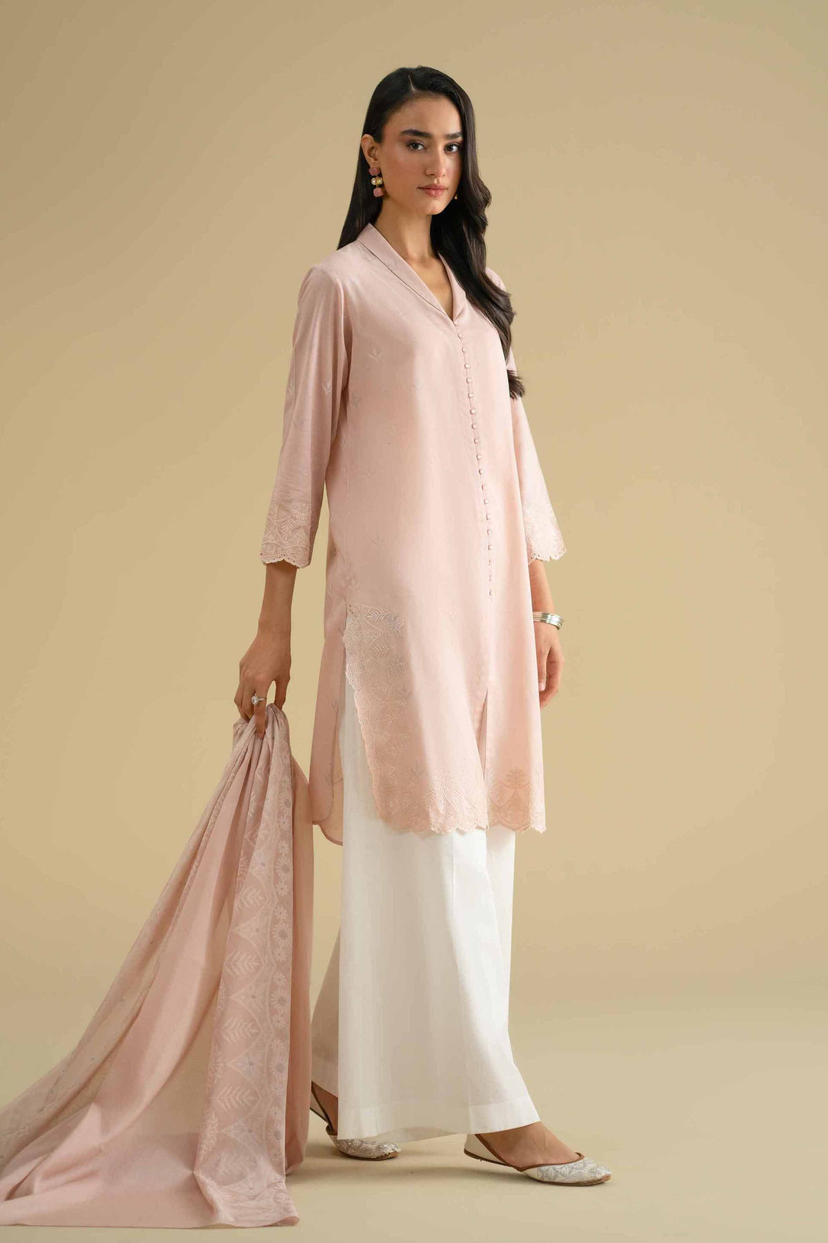 2 Piece - Printed Embroidered Suit - KFE26-29Pink Lawn 2PC Embroidered Nishat Australia