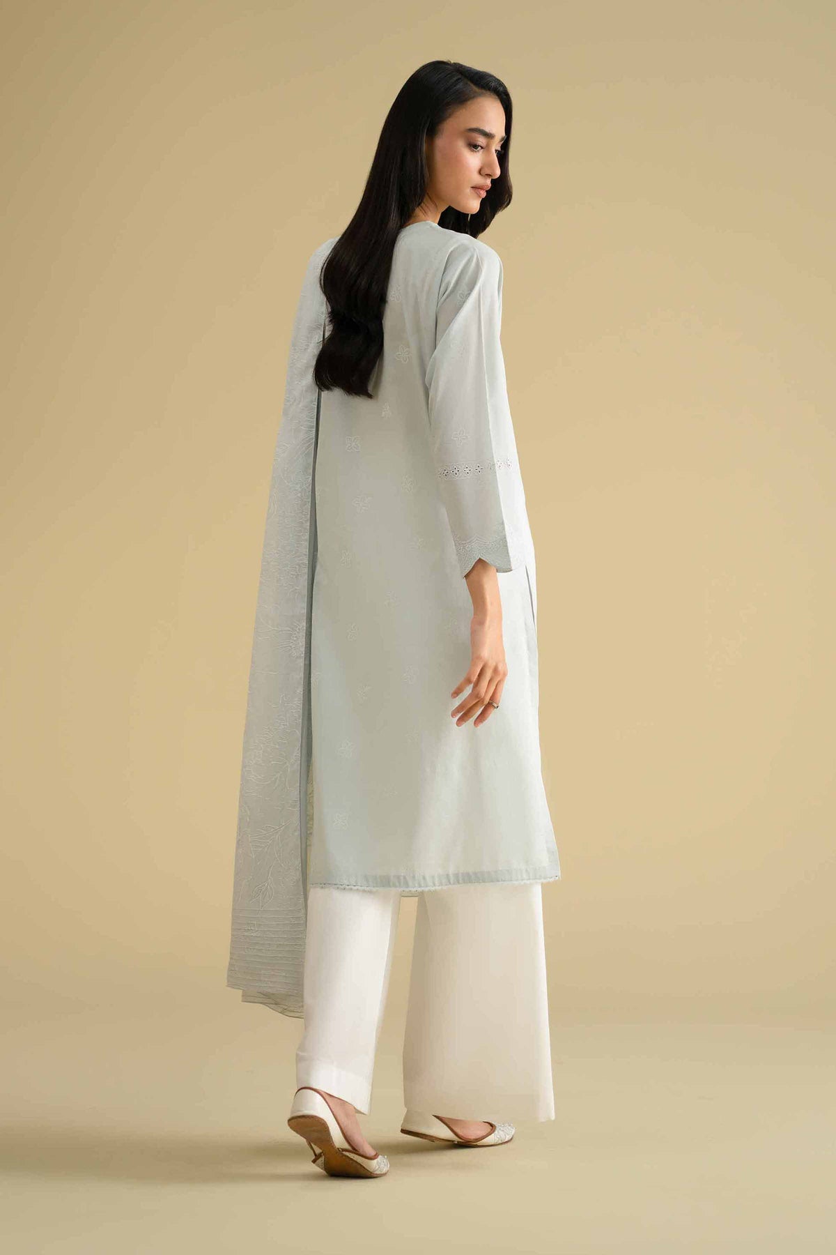 2 Piece - Printed Embroidered Suit - KFE26-30Blue Lawn 2PC Embroidered Nishat Australia