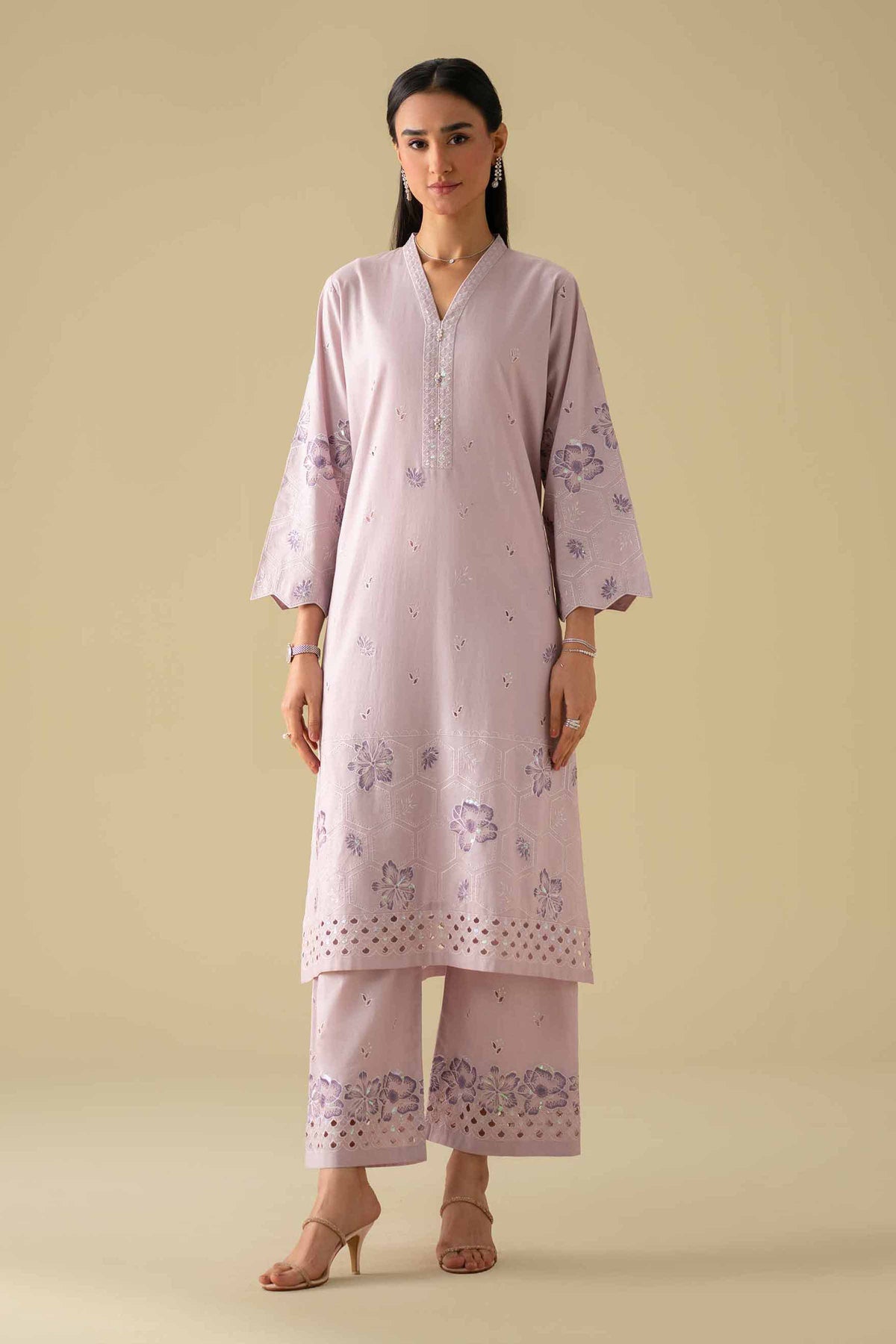 2 Piece - Embroidered Suit - KFE26-34Purple Cambric 2PC Embroidered Nishat Australia