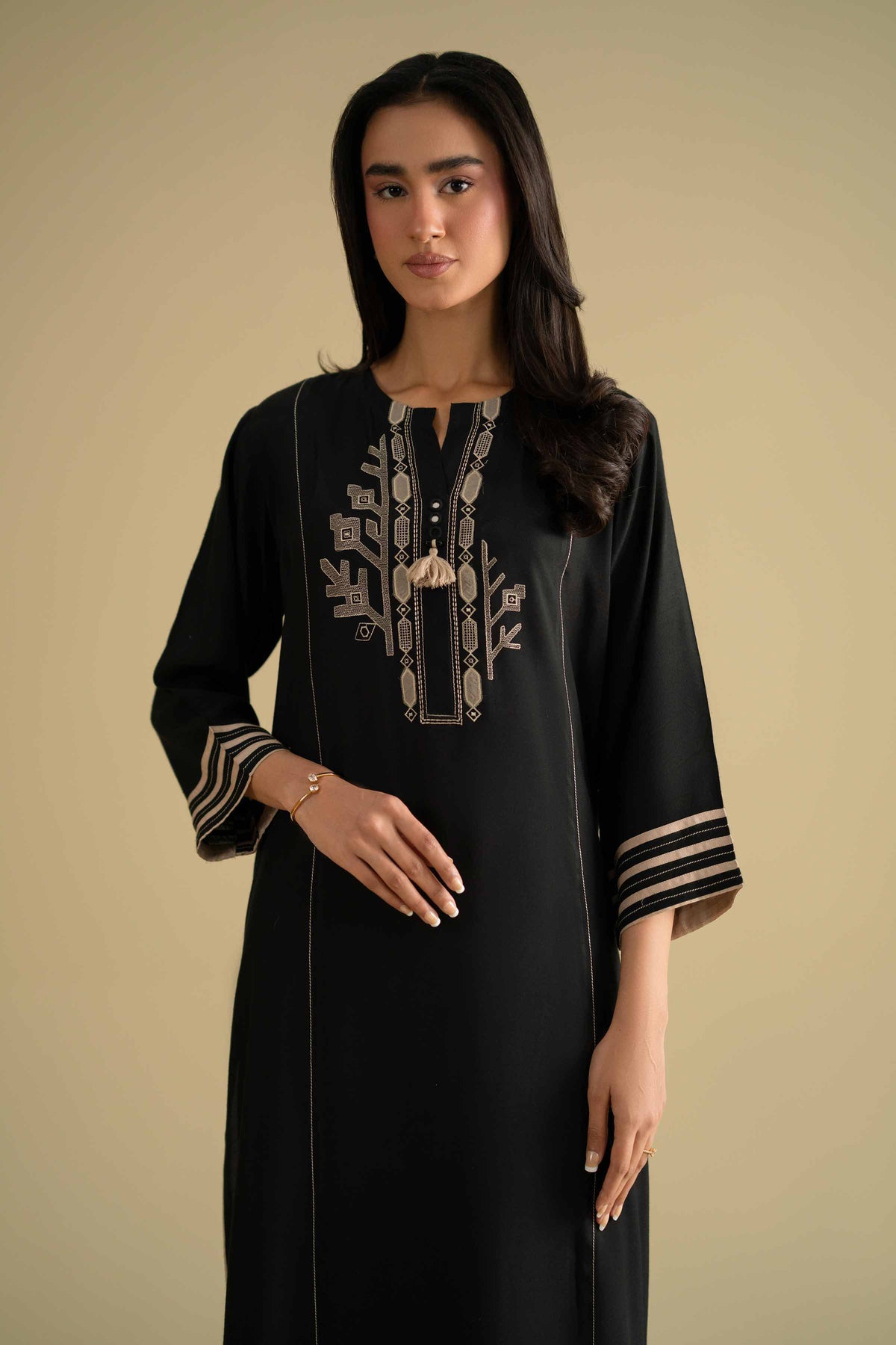 2 Piece - Embroidered Suit - KFE26-37Black Silk 2PC Embroidered Nishat Australia