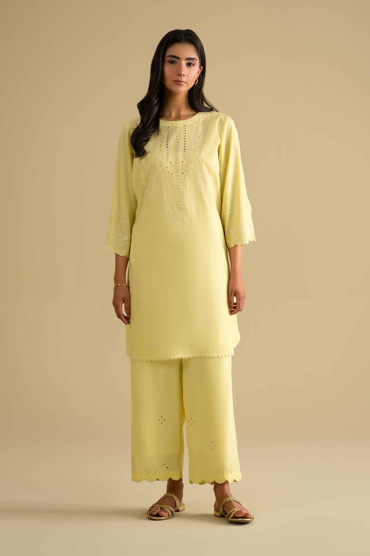 2 Piece - Embroidered Suit - KFE26-39Yellow Yarn Dyed 2PC Embroidered Nishat Australia