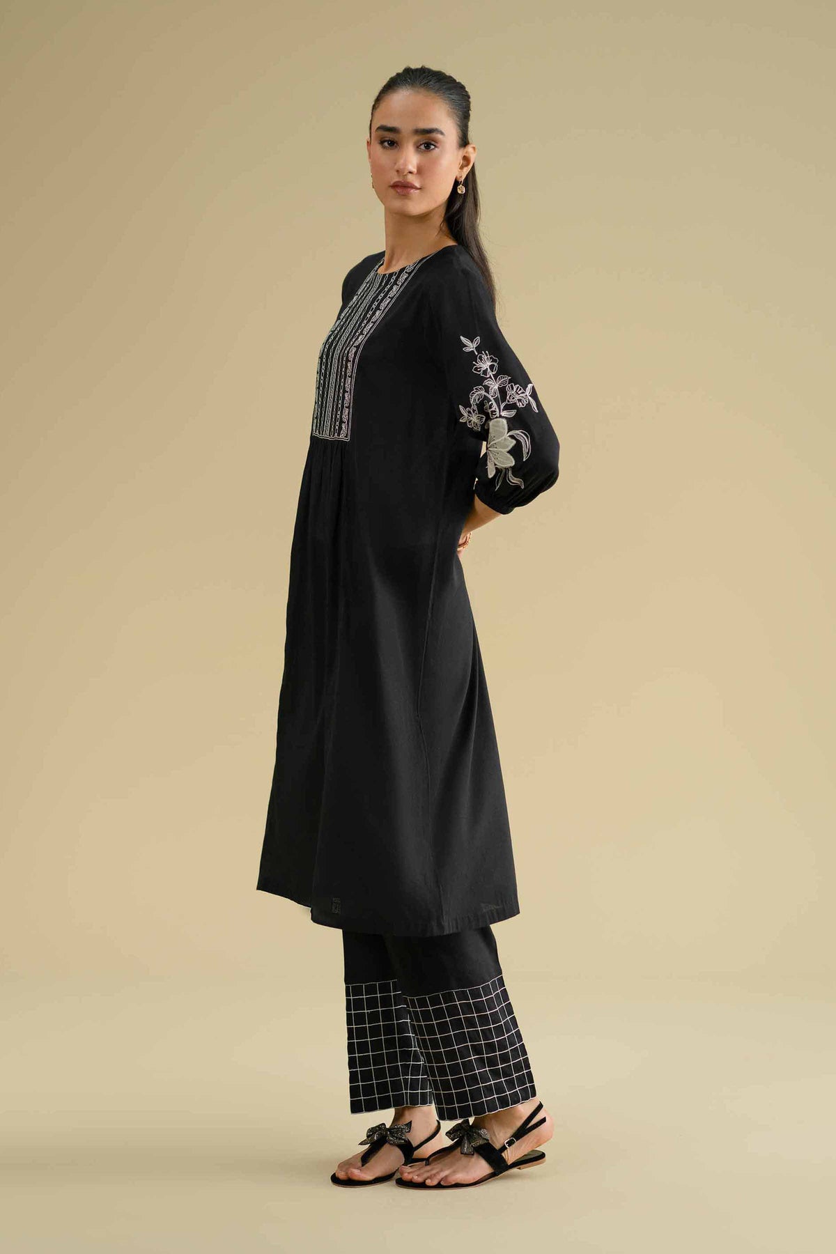 2 Piece - Embroidered Suit - KFE26-41Black Yarn Dyed 2PC Embroidered Nishat Australia