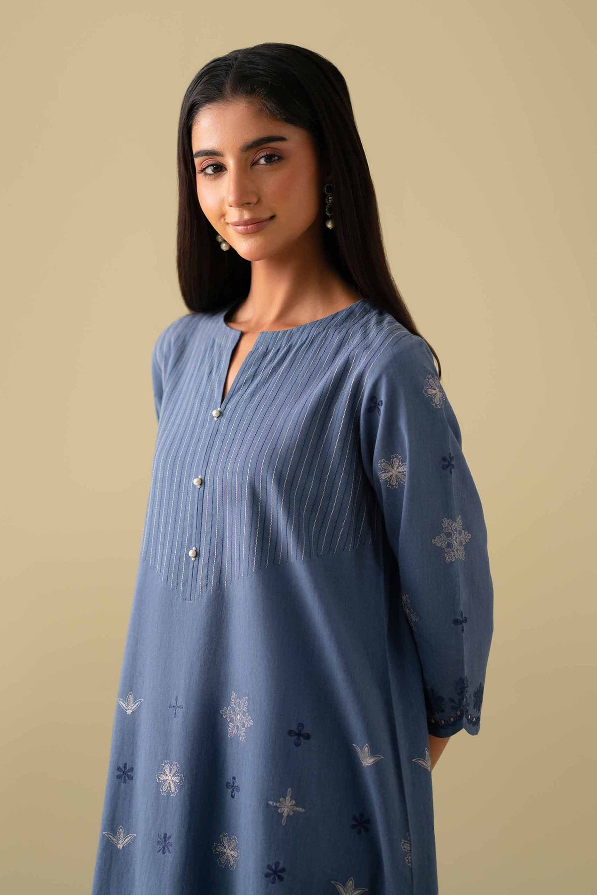 2 Piece - Embroidered Suit - KFE26-42Blue Yarn Dyed 2PC Embroidered Nishat Australia