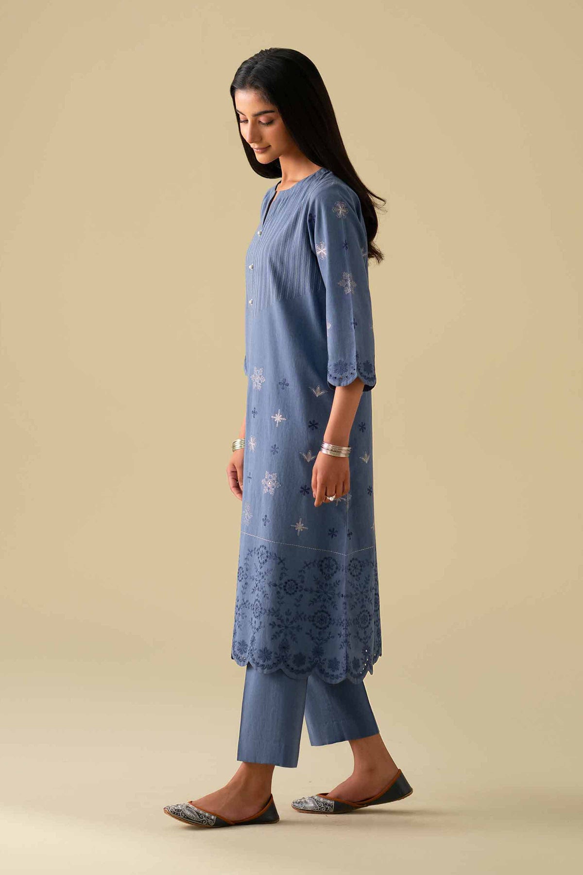 2 Piece - Embroidered Suit - KFE26-42Blue Yarn Dyed 2PC Embroidered Nishat Australia