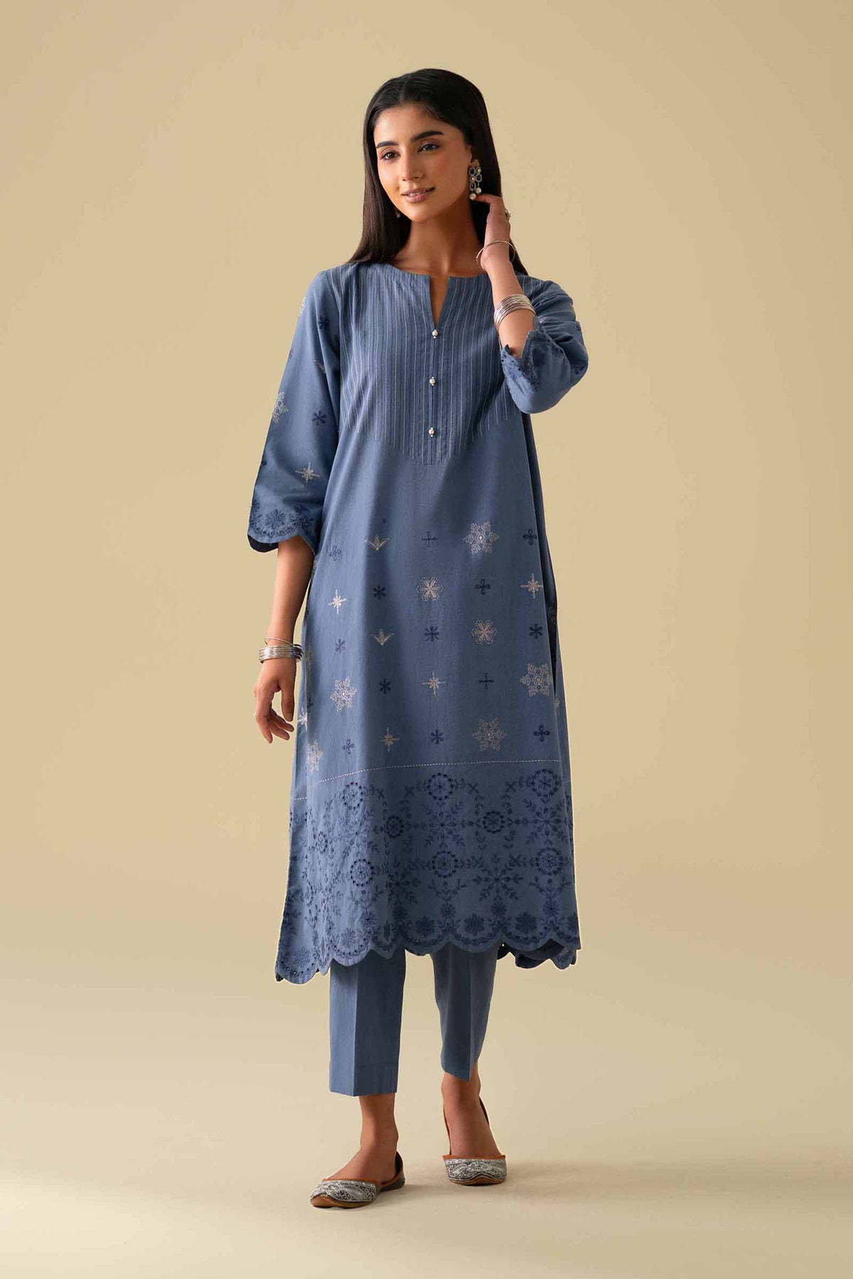 2 Piece - Embroidered Suit - KFE26-42Blue Yarn Dyed 2PC Embroidered Nishat Australia
