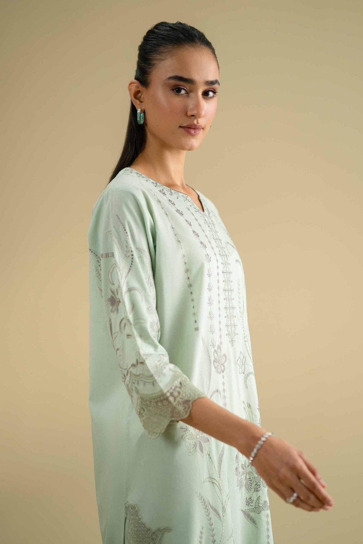2 Piece - Embroidered Suit - KFE26-47Green Cambric 2PC Embroidered Nishat Australia