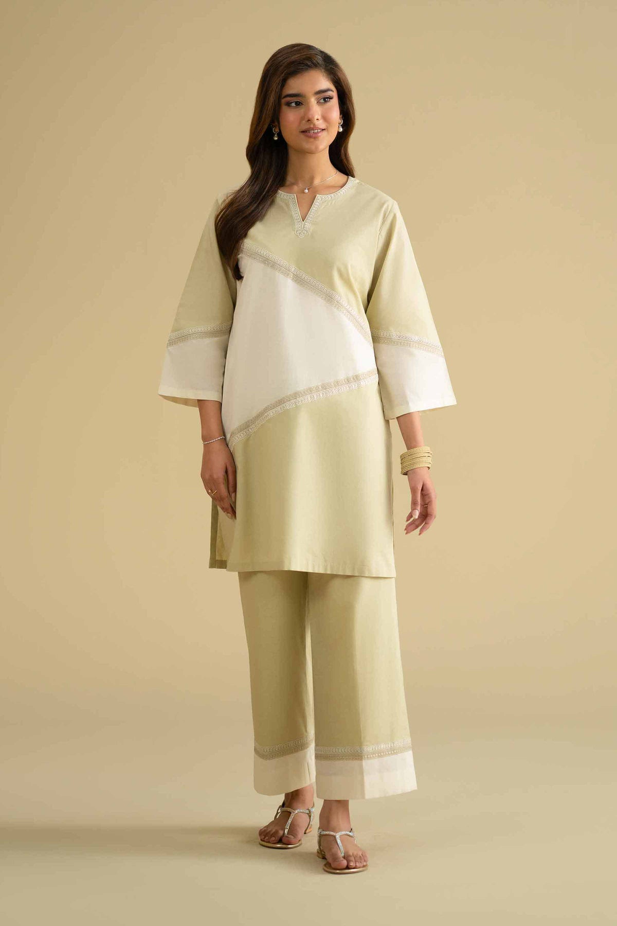 2 Piece - Embroidered Suit - KFE26-48Off White Cambric 2PC Embroidered Nishat Australia