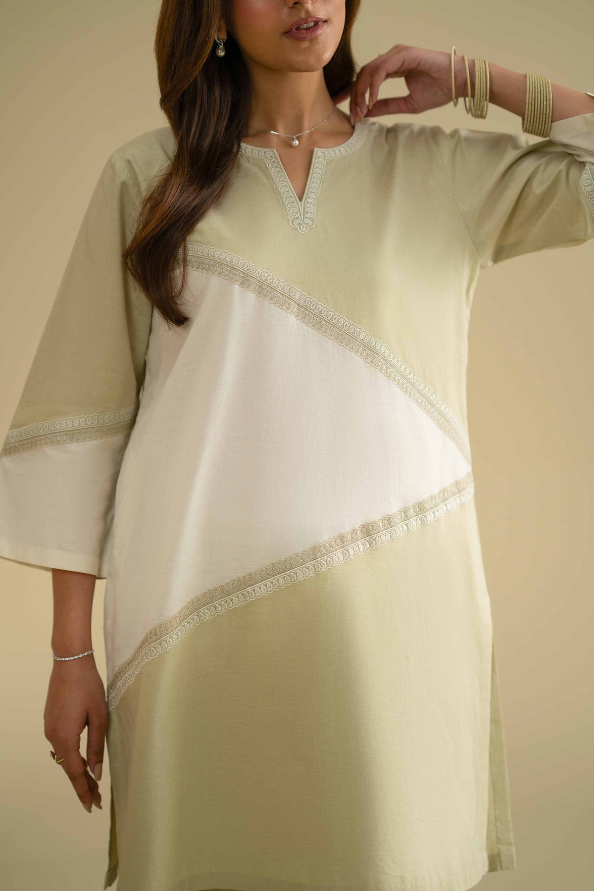 2 Piece - Embroidered Suit - KFE26-48Off White Cambric 2PC Embroidered Nishat Australia