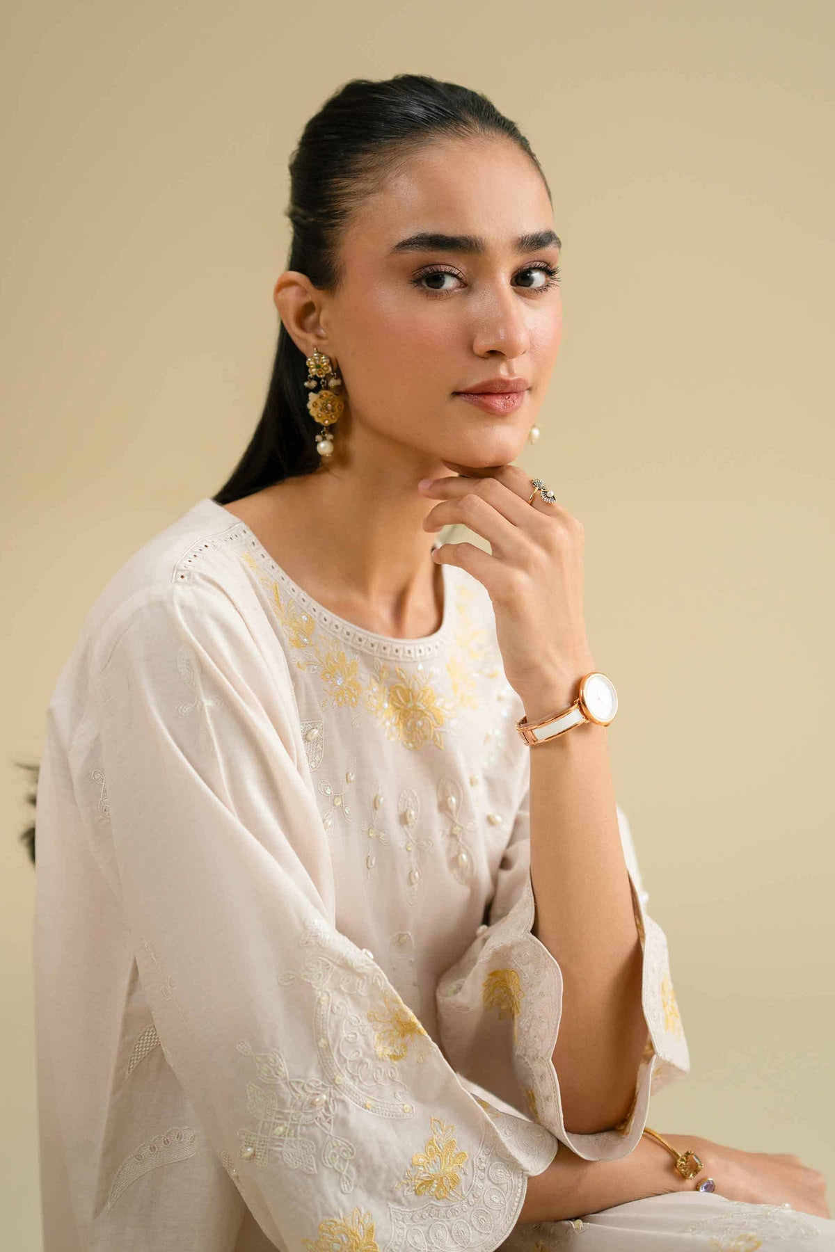 2 Piece - Embroidered Suit - KFE26-50Grey Cambric 2PC Embroidered Nishat Australia
