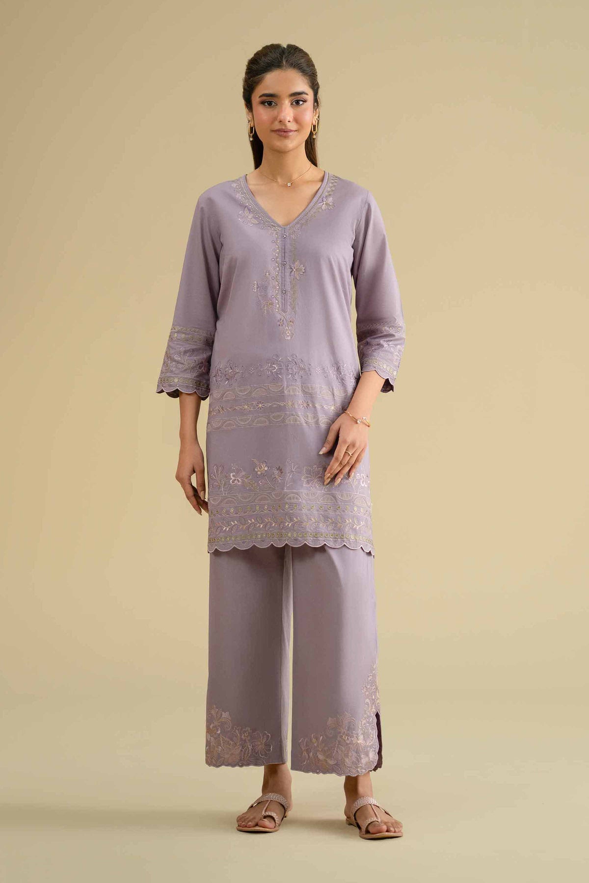 2 Piece - Embroidered Suit - KFE26-52Purple Cambric 2PC Embroidered Nishat Australia
