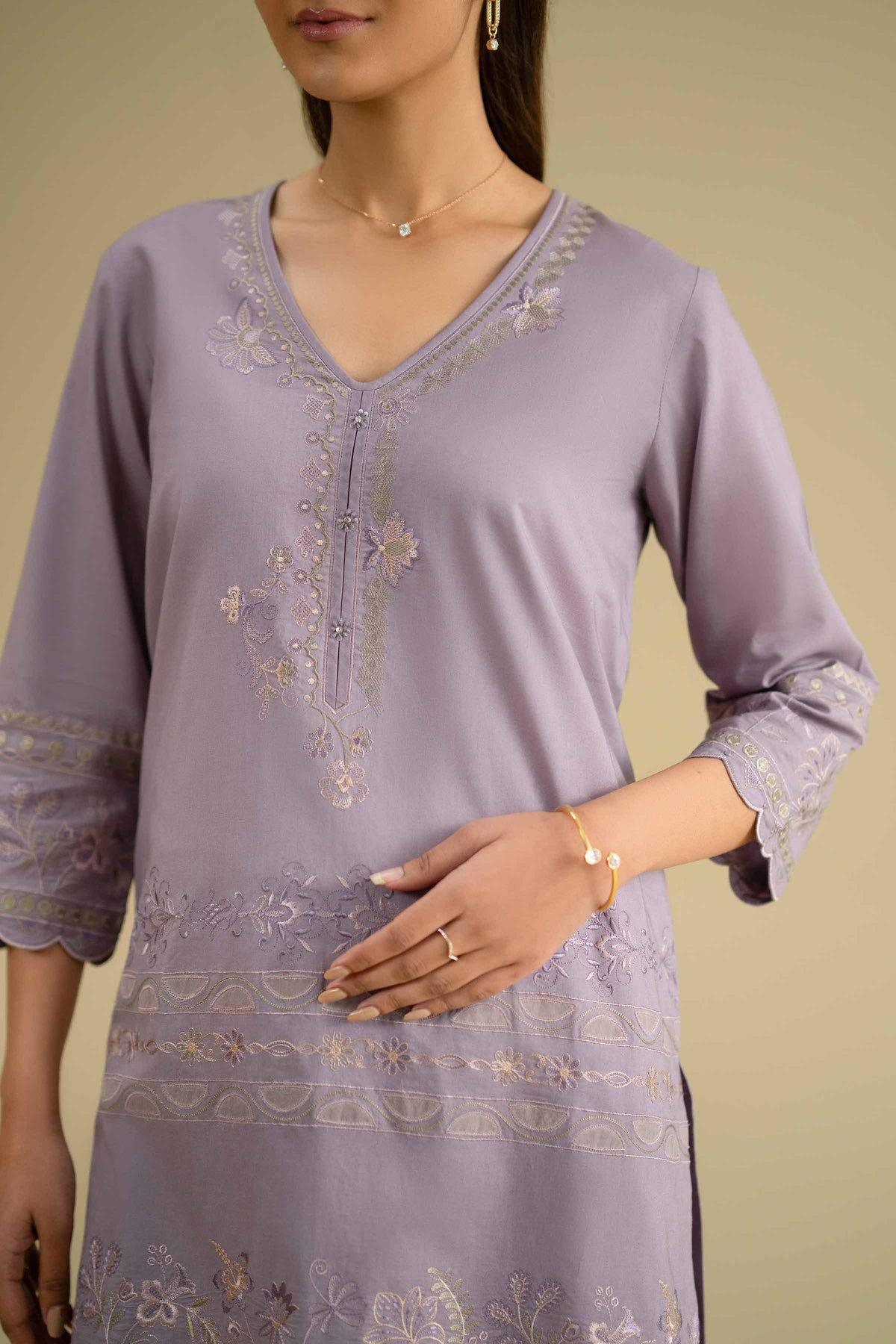 2 Piece - Embroidered Suit - KFE26-52Purple Cambric 2PC Embroidered Nishat Australia