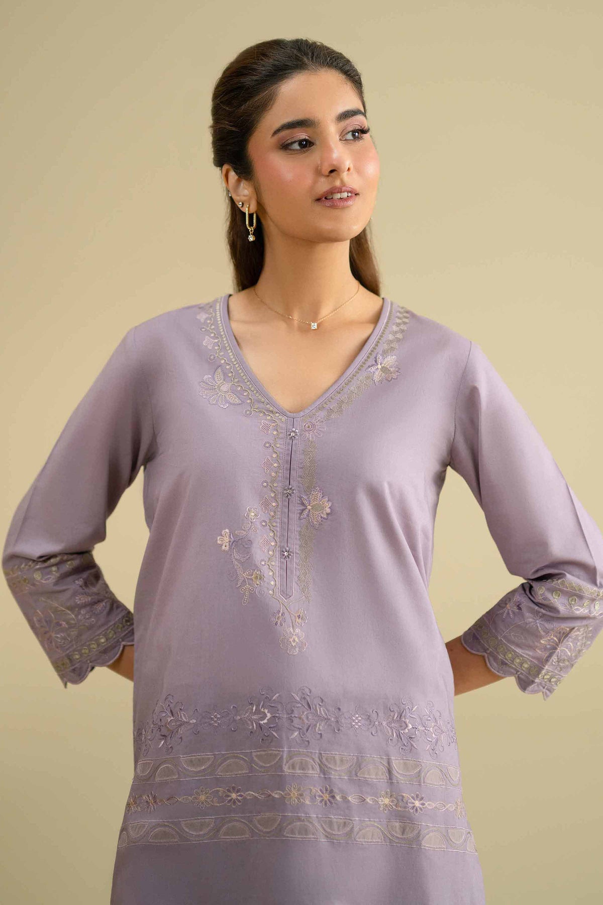 2 Piece - Embroidered Suit - KFE26-52Purple Cambric 2PC Embroidered Nishat Australia