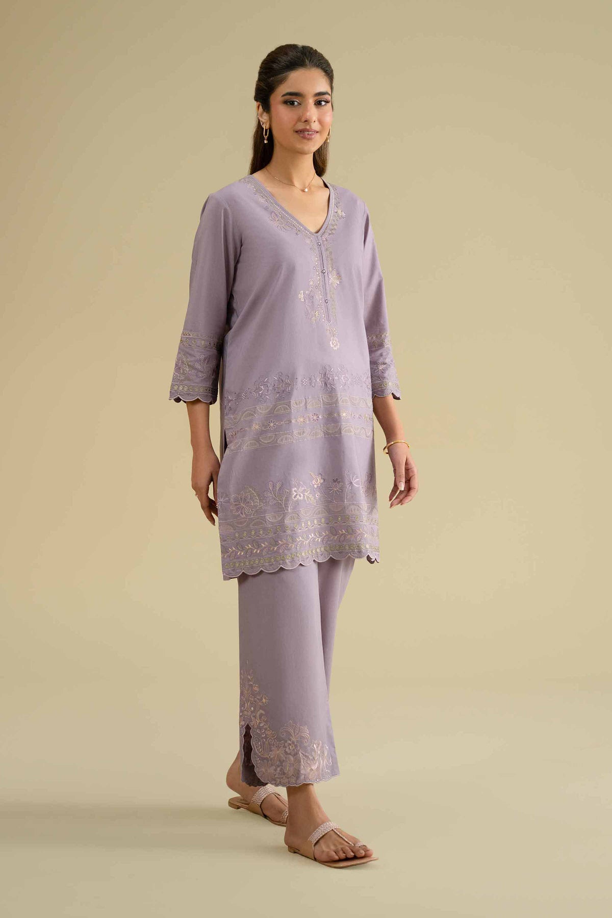2 Piece - Embroidered Suit - KFE26-52Purple Cambric 2PC Embroidered Nishat Australia