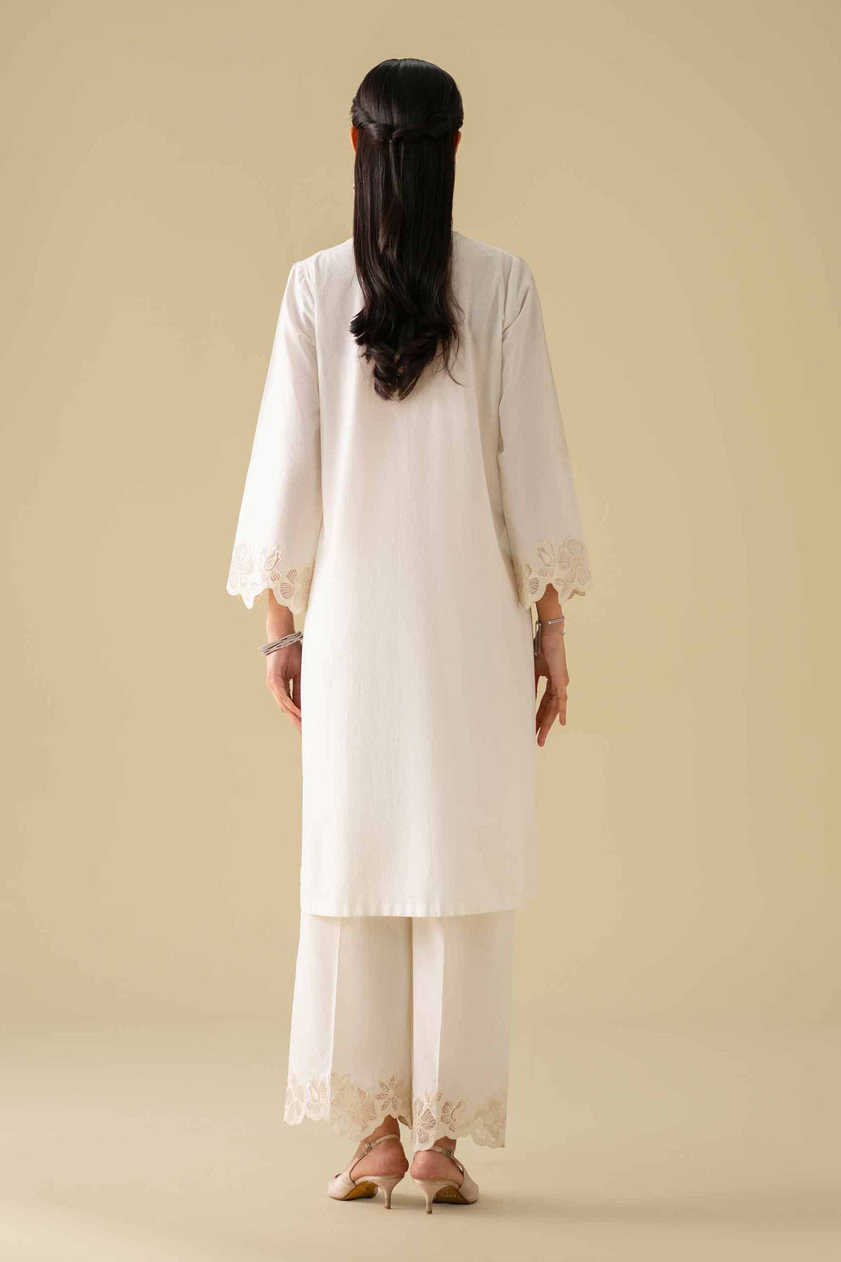 2 Piece - Embroidered Suit - KFE26-56White Cambric 2PC Embroidered Nishat Australia